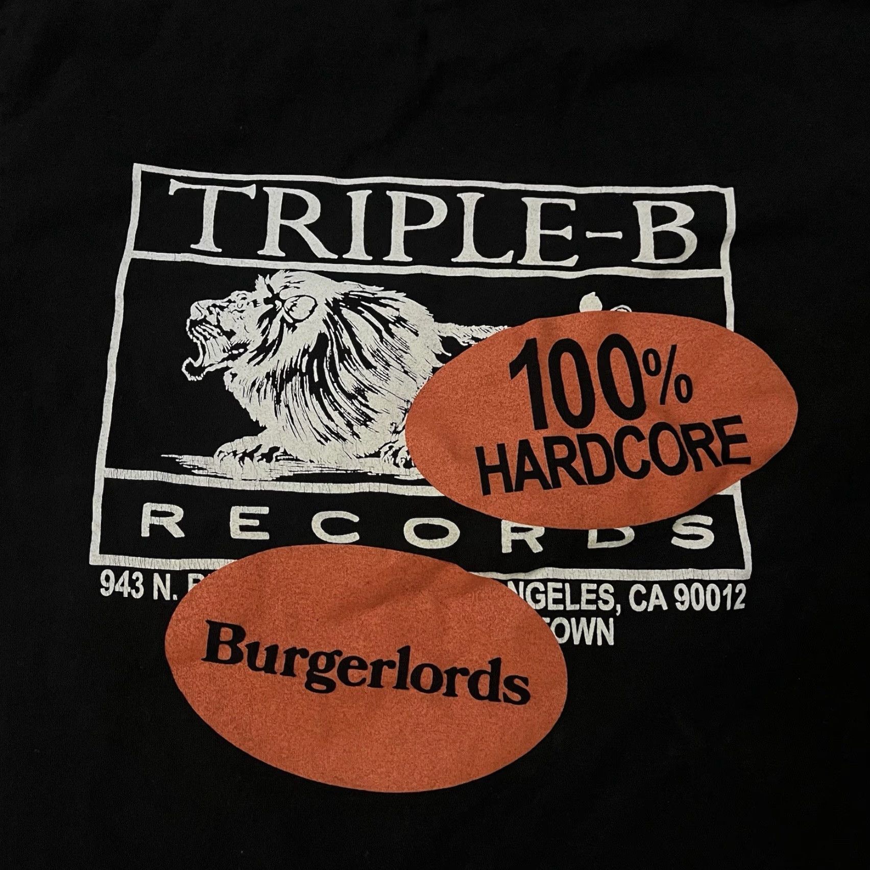Vintage Triple B Records Black Hardcore Punk T-Shirt Mens Small Sunami No Pressure Brain Dead Logo Size US S / EU 44-46 / 1 - 2 Thumbnail