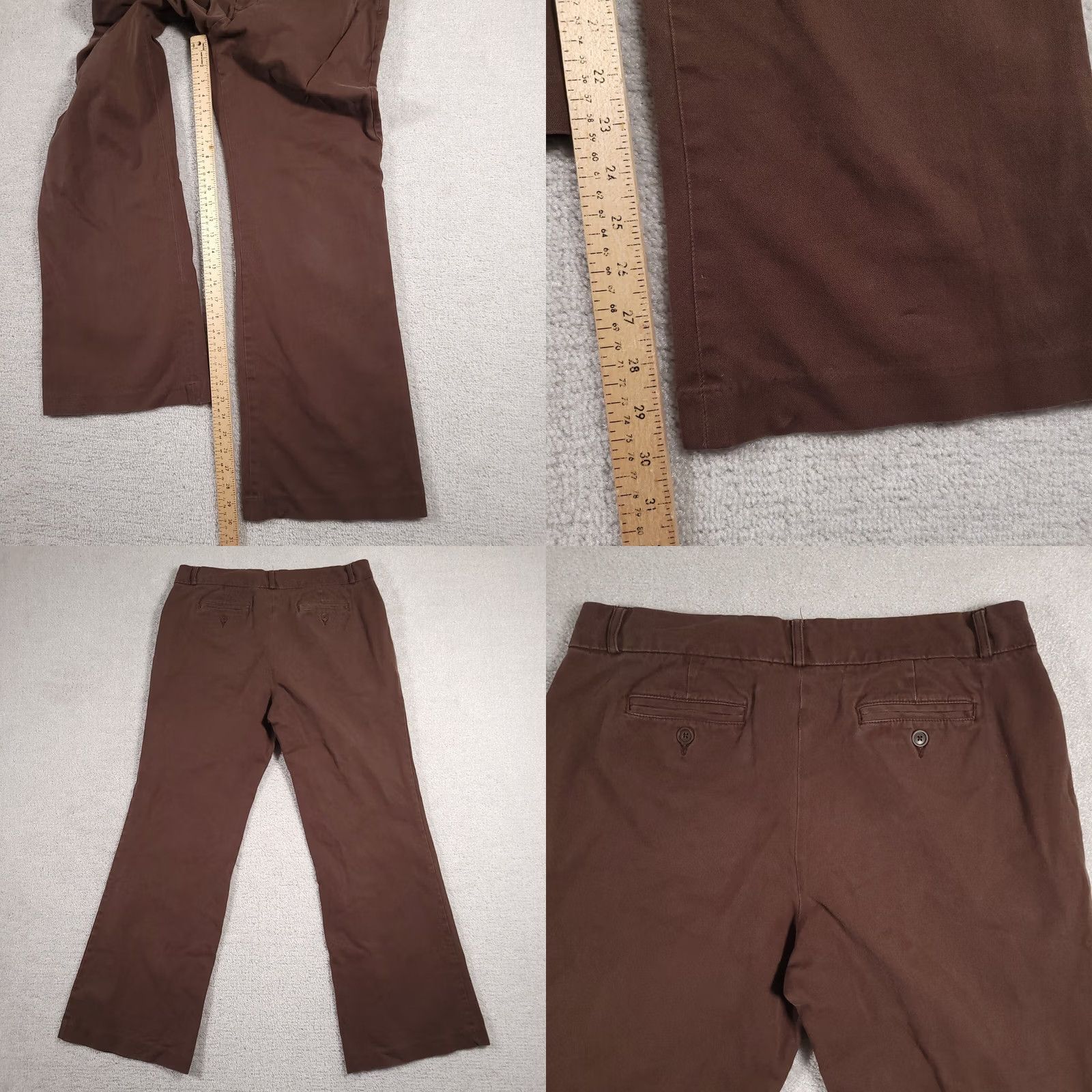 Gap Gap Dress Pants Women's 10 Regular Brown Mid-Rise Flare Modern Fit Stretch Size 24" / US 00 / IT 34 - 8 Thumbnail