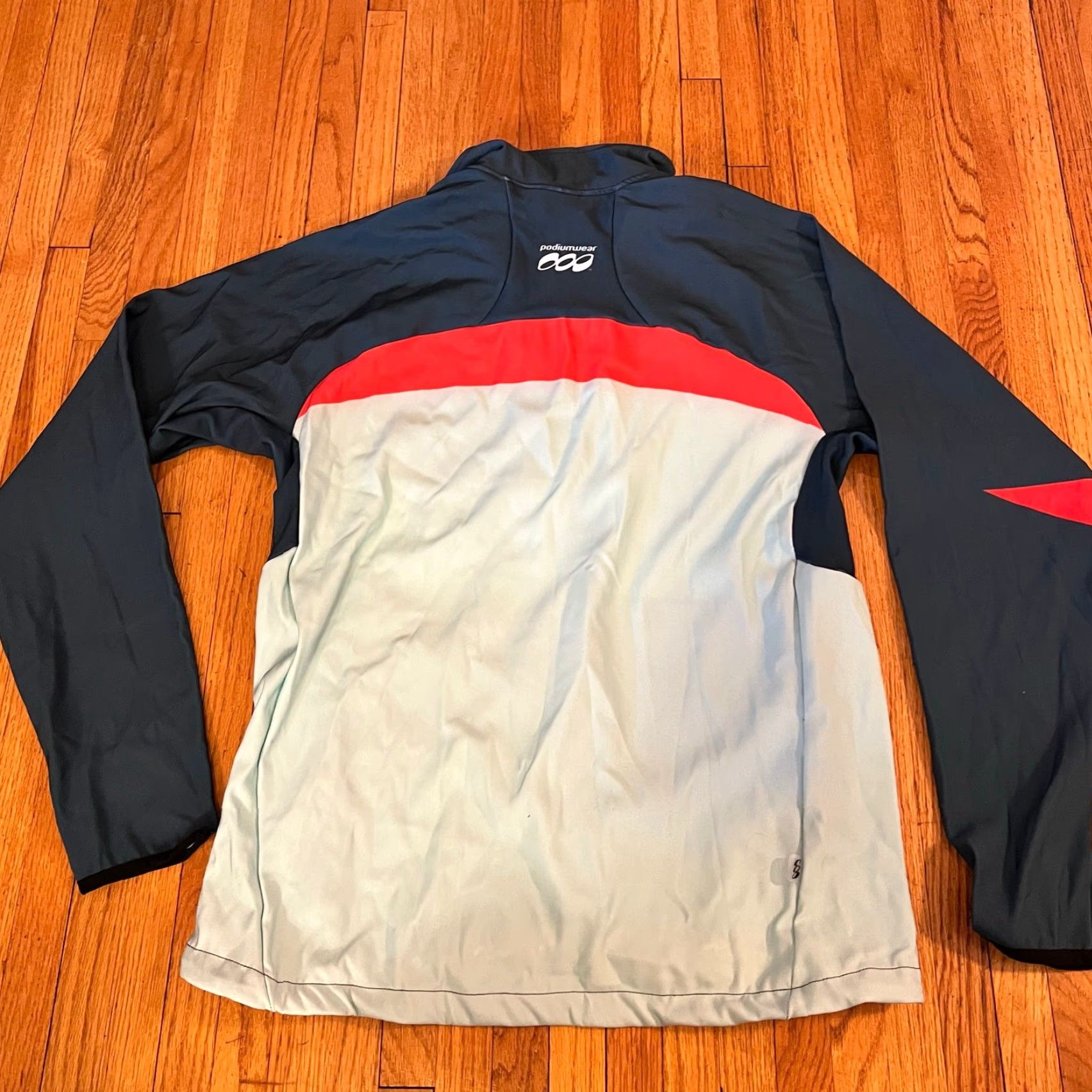 Vintage Podium Wear Jacket Adult Small Zip Performance Green Gray Running Coat Unisex Adults Track Jacket S Green Size S / US 4 / IT 40 - 3 Thumbnail