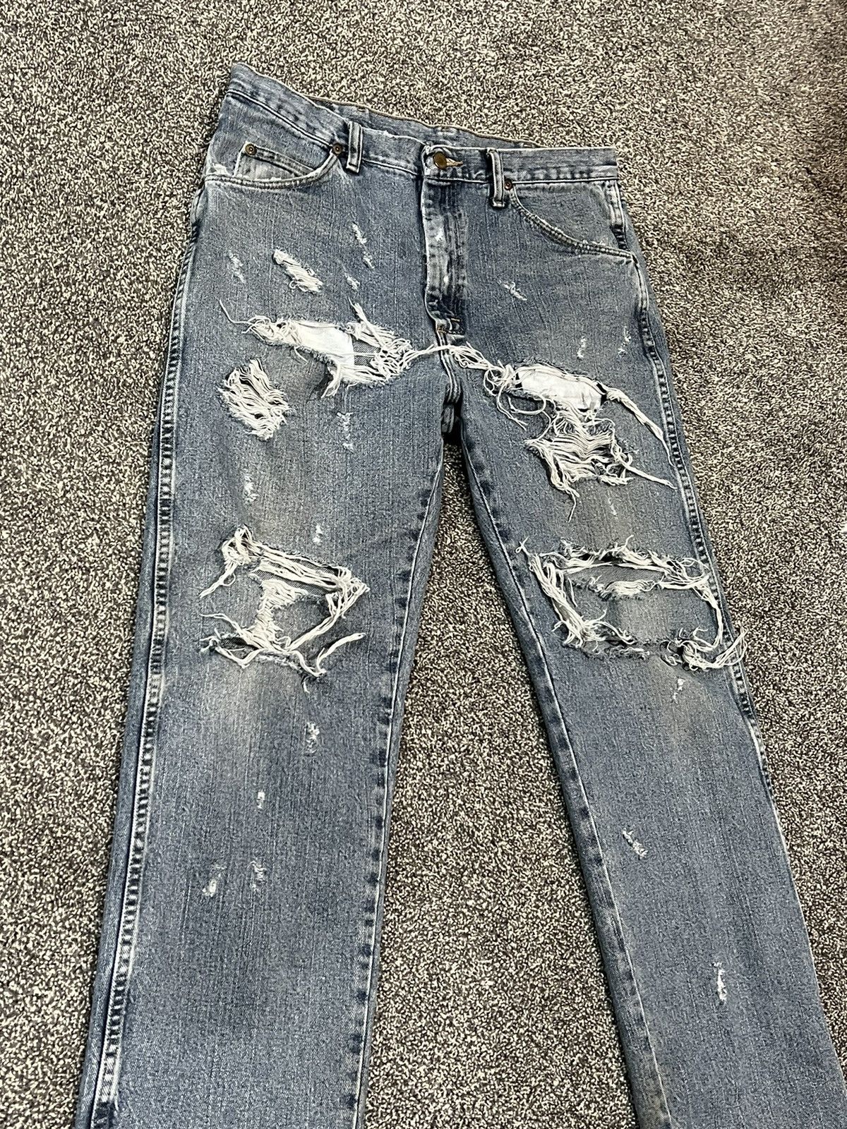 Vintage × Wrangler Wrangler Vintage Distressed Denim 34x32 Size US 34 / EU 50 - 6 Thumbnail