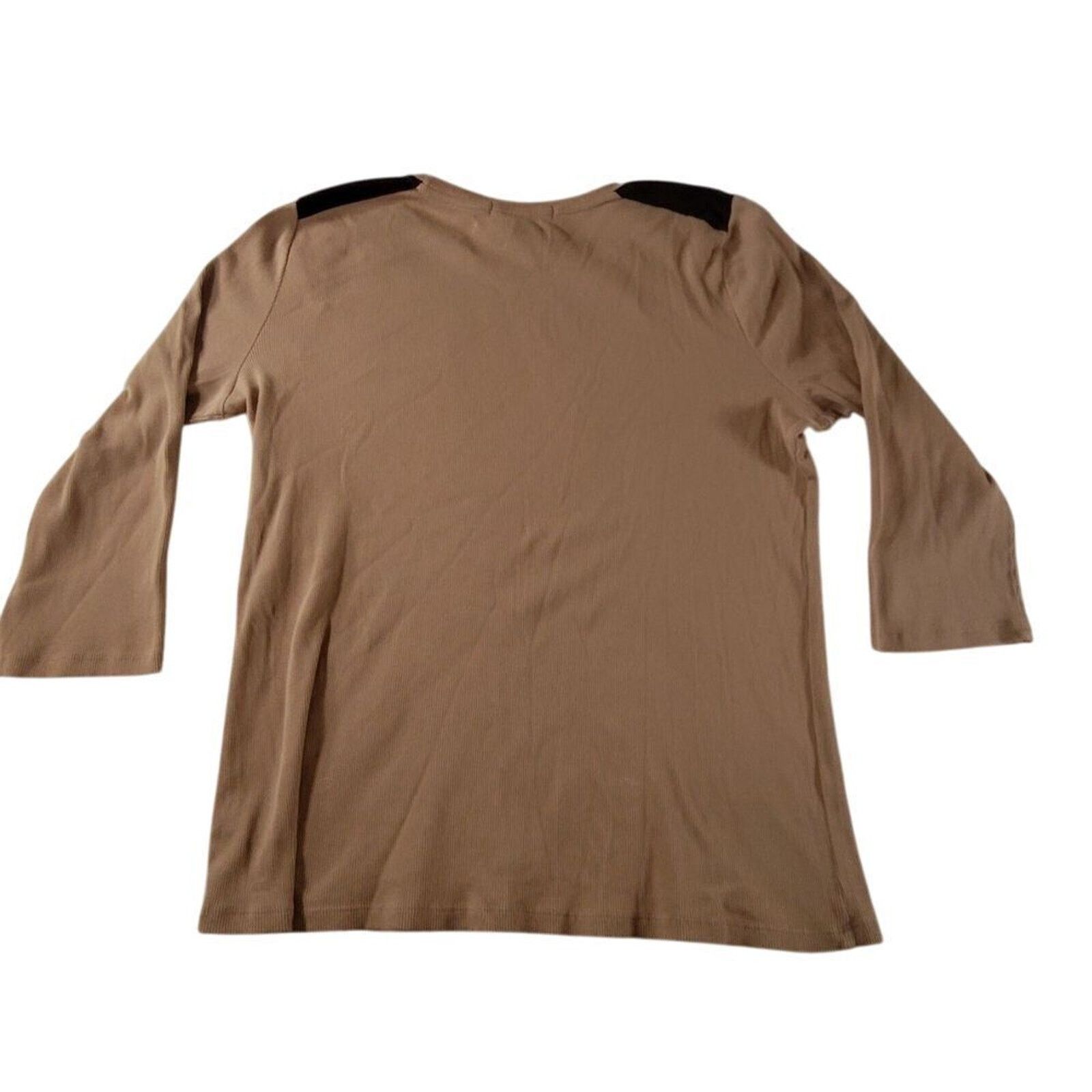 Lauren Ralph Lauren Lauren Ralph Lauren Top 3/4 Sleeve Suede Stitch Size XL Size XL / US 12-14 / IT 48-50 - 2 Thumbnail