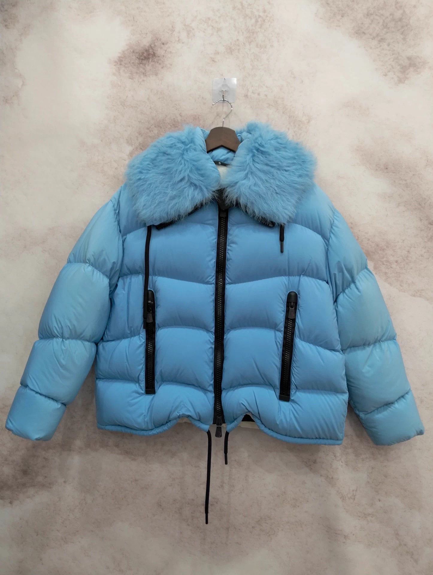Moncler Moncler Plaret blue zip fur collar down jacket size 1 Size S / US 4 / IT 40 - 1 Thumbnail