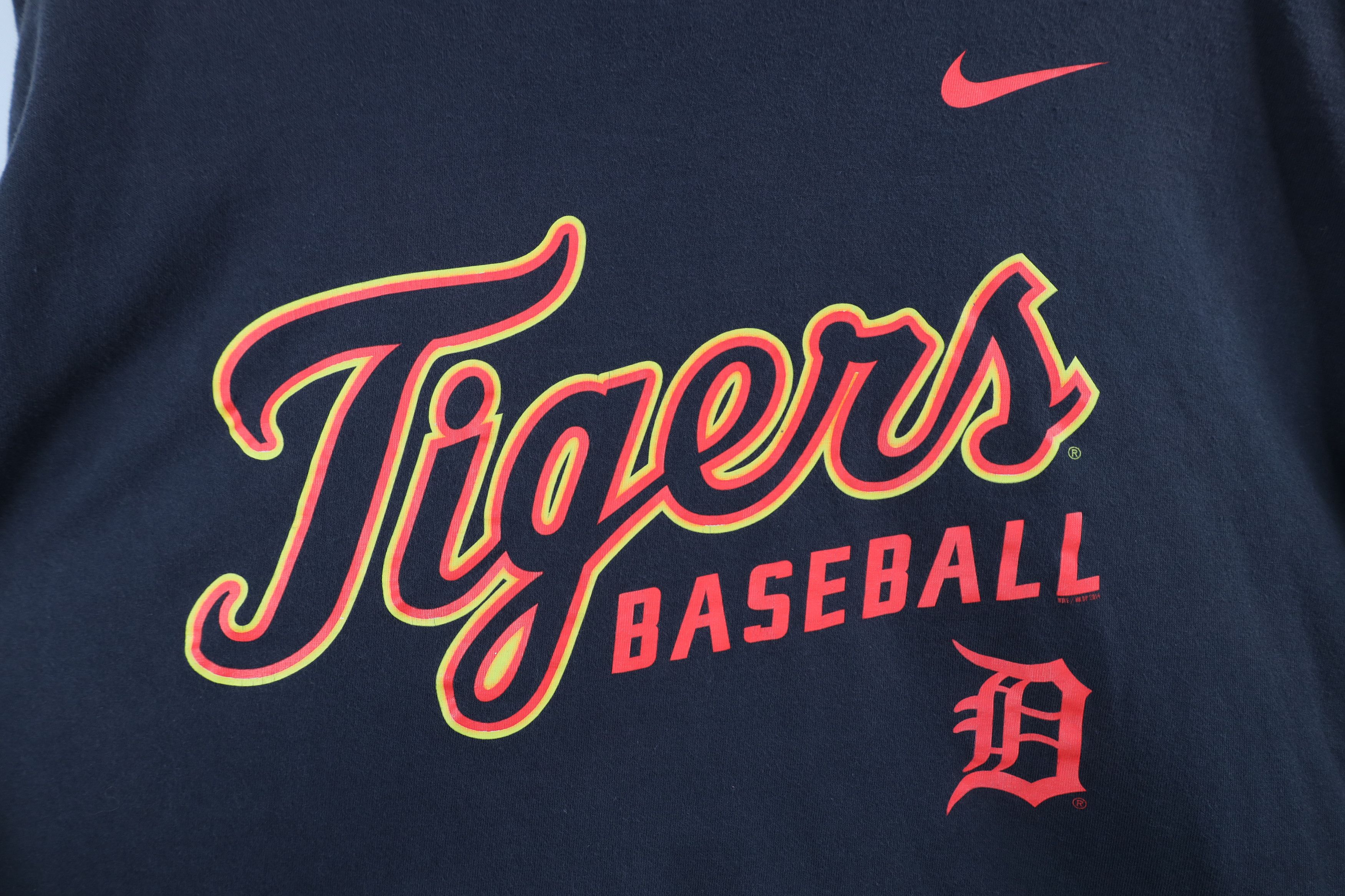 Nike × Vintage Y2K Nike Spell Out Script Detroit Tigers Baseball T-Shirt Size US XXL / EU 58 / 5 - 4 Thumbnail
