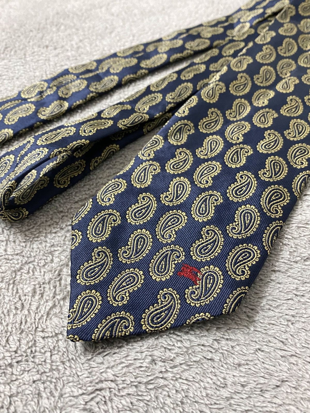 Burberry Burberrys Paisley Silk Necktie Size ONE SIZE - 5 Thumbnail