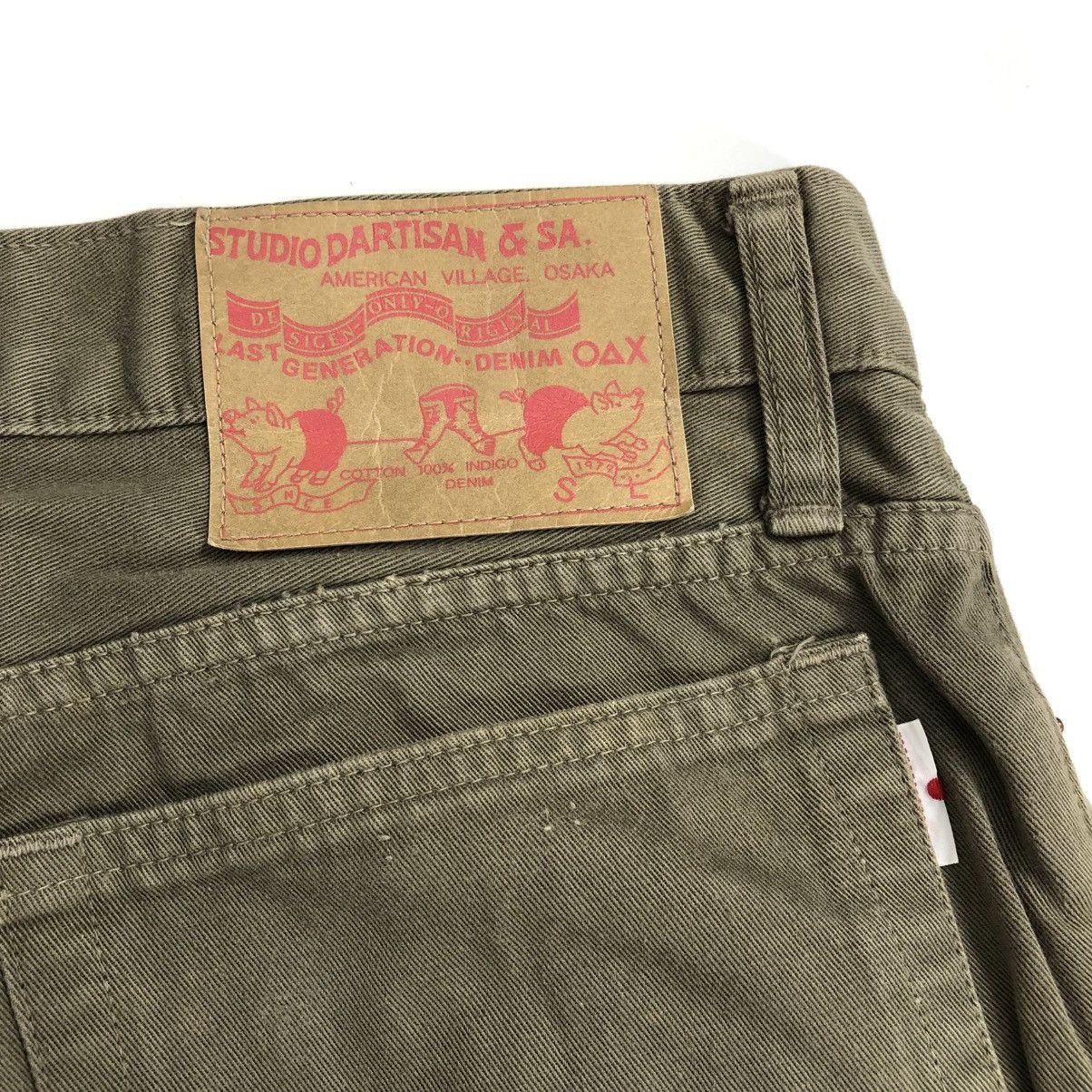 Japanese Brand × Studio D'Artisan × Vintage 🐷 Vintage Studio D'Artisan Olive Green Washed Jeans Size US 31 - 11 Thumbnail