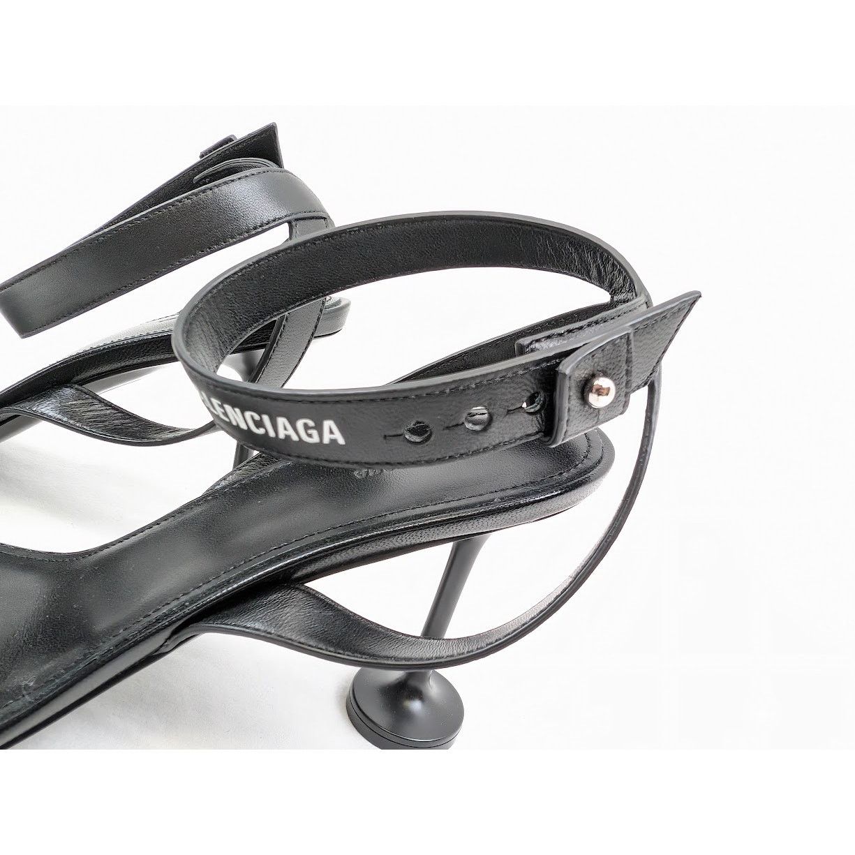 Balenciaga o1rshd1 Afterhour Logo 90 Sandals in Black/White Size US 8 / IT 38 - 18 Thumbnail