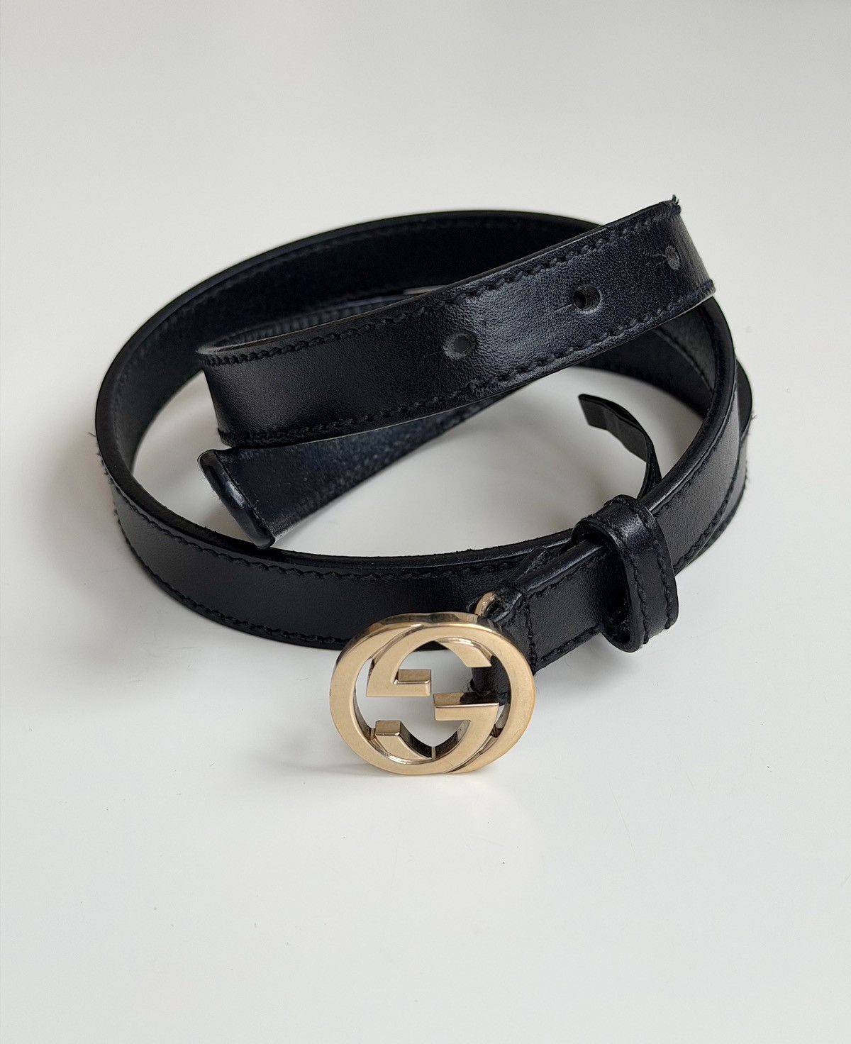 小物 GUCCI by TOM FORD BLACK LEATHER BELT Gucci x Tom Ford Black Patent Leather Belt with Silver Horsebit