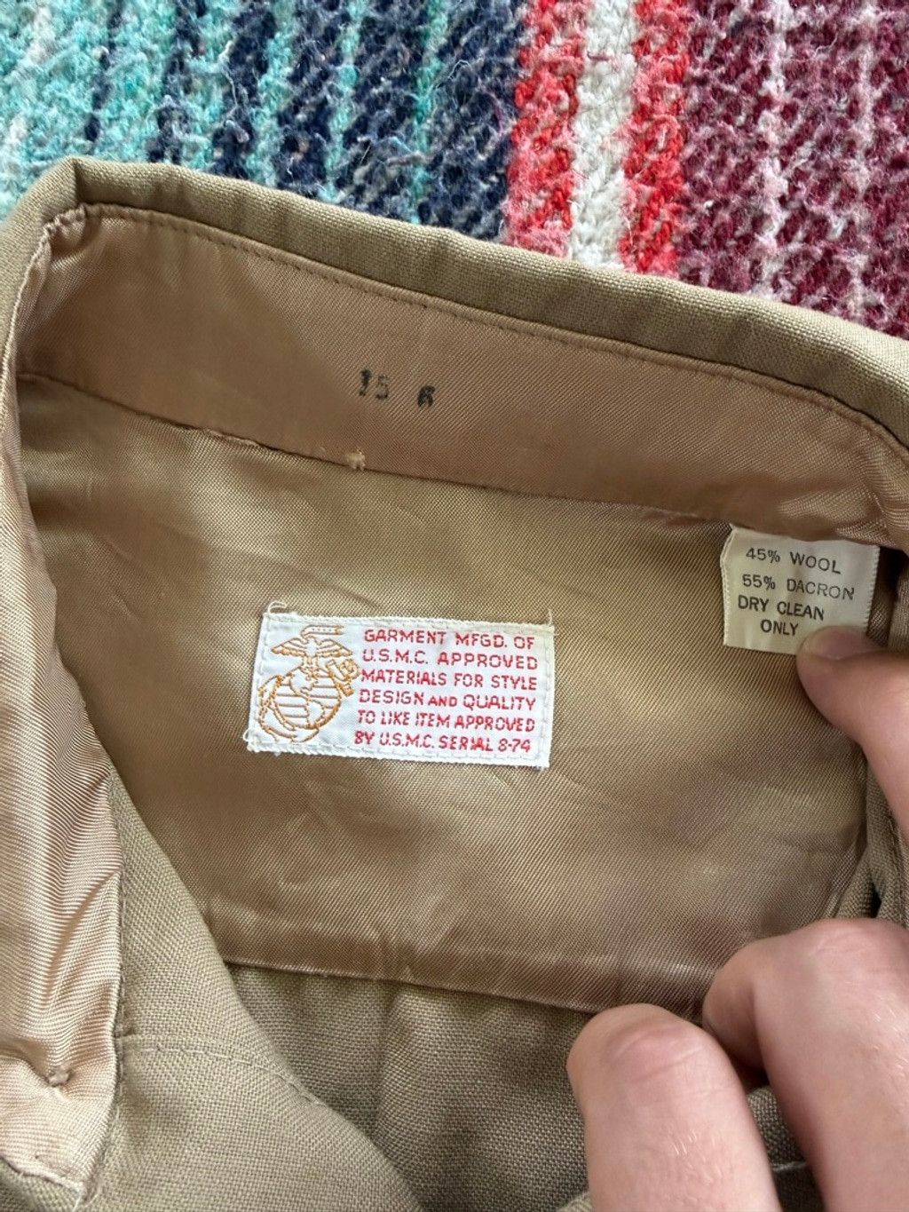 Vintage Vintage 70s USMC CPO Tan Military Shirt M Size US M / EU 48-50 / 2 - 4 Thumbnail