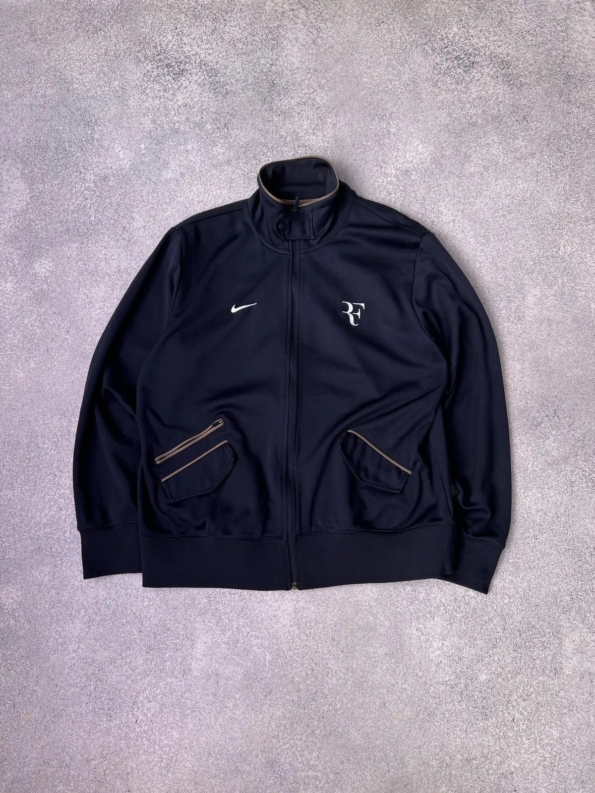 Vintage Nike Roger Federer U.S Open 2010 Navy Tennis Jacket
