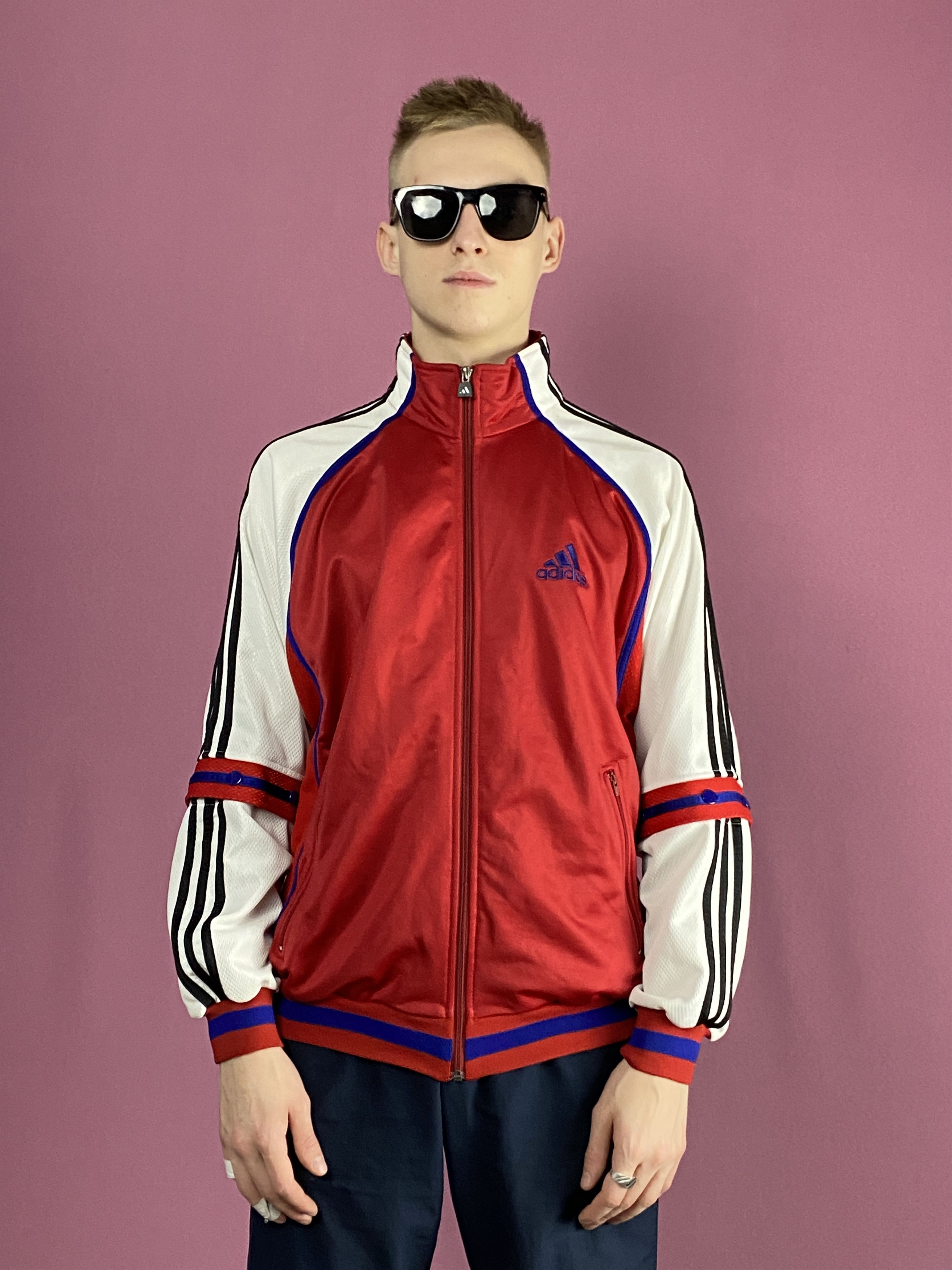 Adidas × Vintage 90s Adidas Vintage Men's Snap Sleeve Track Jacket - S Size US S / EU 44-46 / 1 - 1 Thumbnail