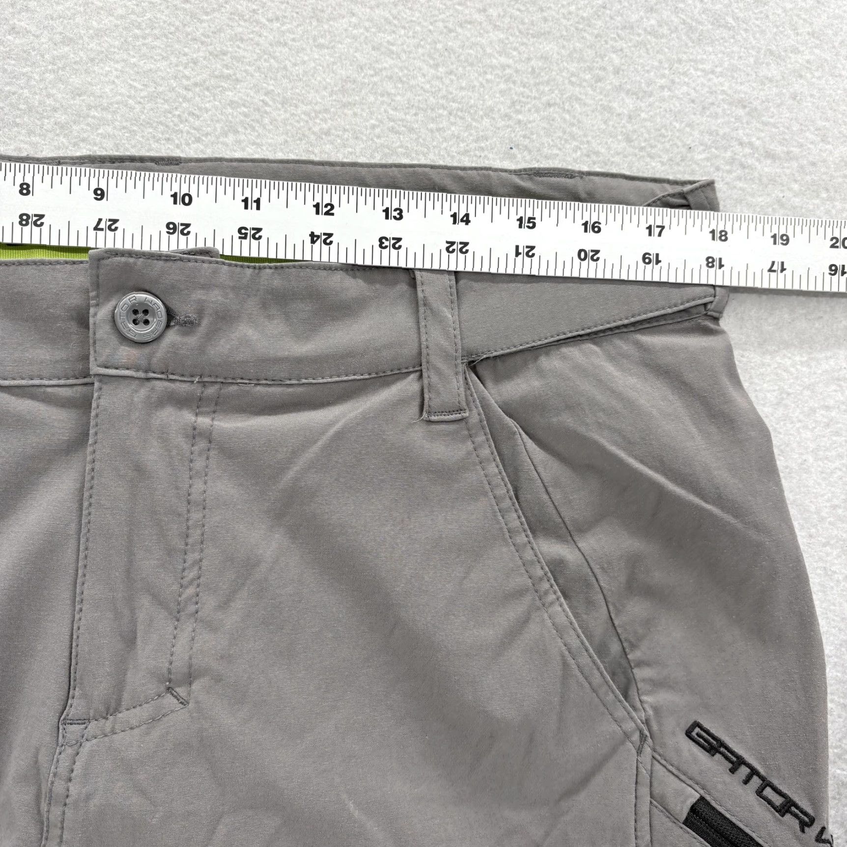 Vintage Gator Waders Mens XL Gray Stretch 10" Inseam Cargo Shorts Size US 36 / EU 52 - 5 Thumbnail
