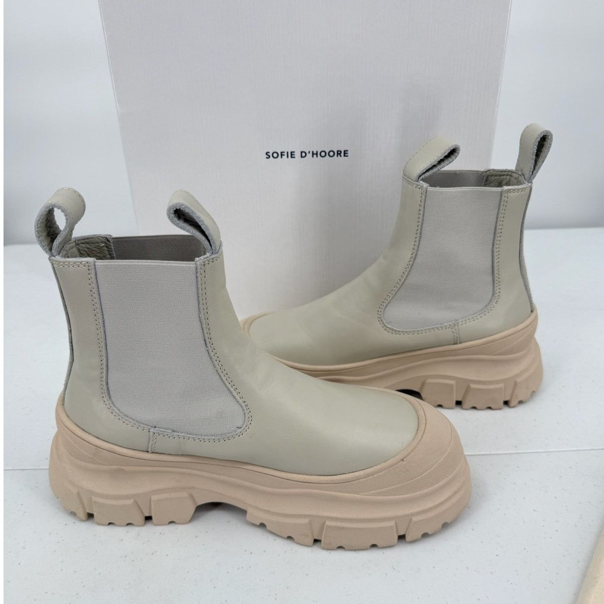 SOFIE D'HOORE NEW Sofie D'Hoore Fabulous Rubber Chelsea Leather Boots Size US 7 / IT 37 - 7 Thumbnail