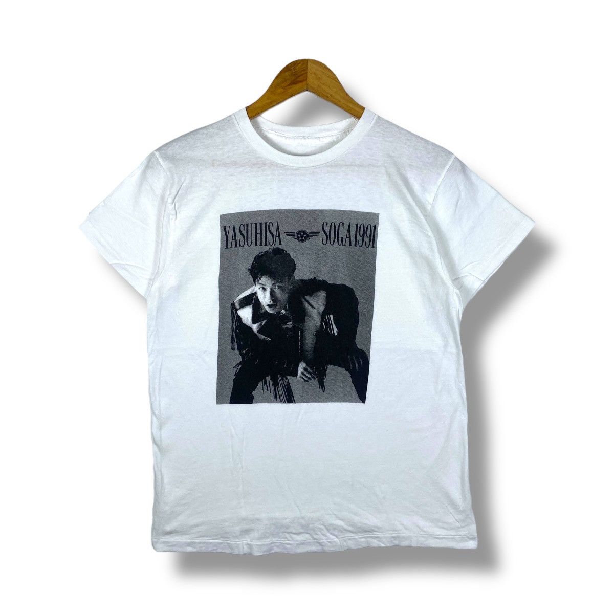 Vintage Vintage 90's YASUHISA SOGA Japanese Singer Songwriter Tee Size US M / EU 48-50 / 2 - 1 Thumbnail