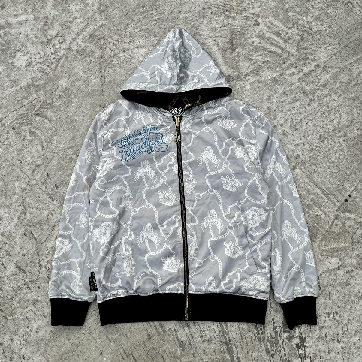 Christian Audigier Christian Audigier Tatoo Reversible Zip Hoodie Size US L / EU 52-54 / 3 - 8 Thumbnail