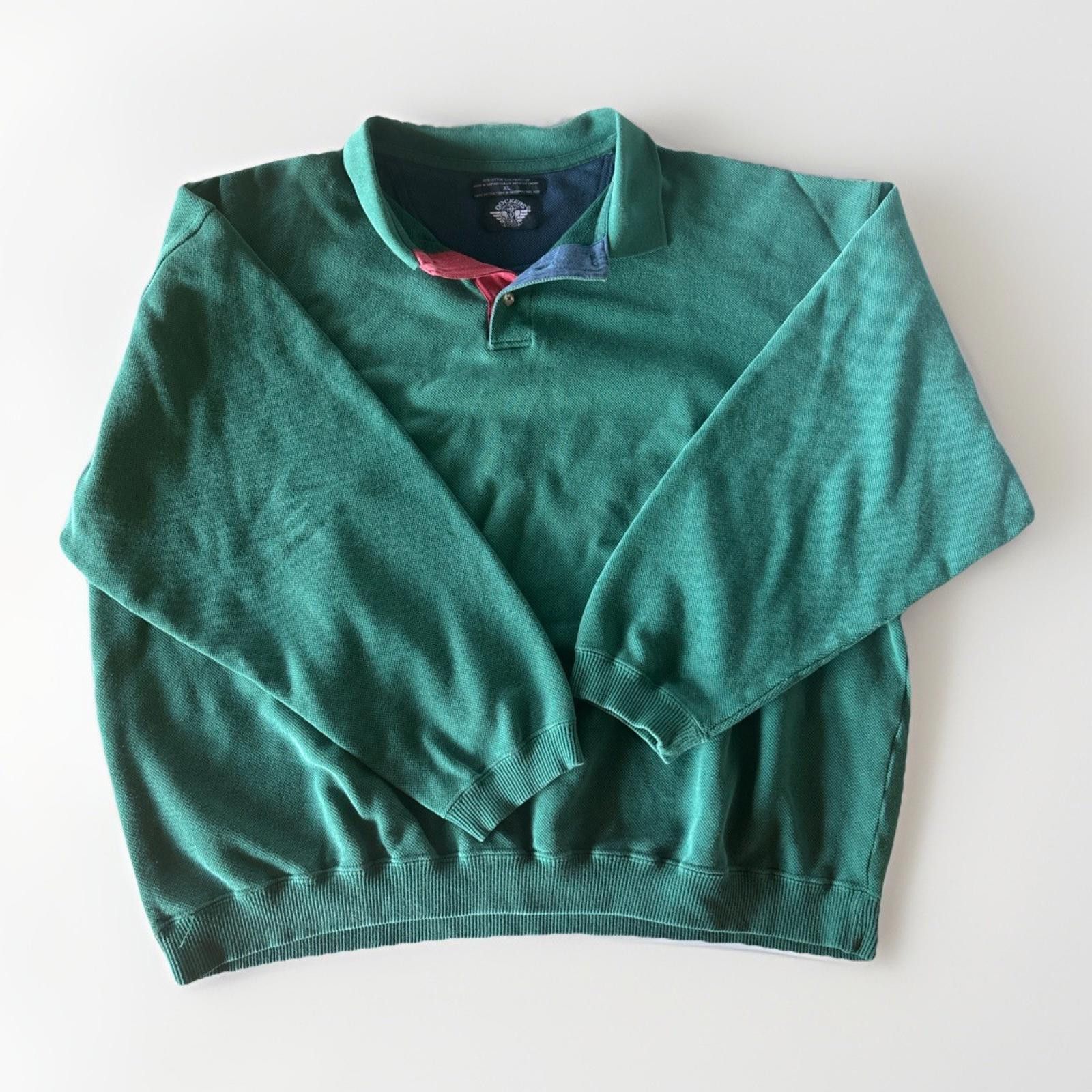Dockers Vintage 90s Dockers Shirt Men's Long Sleeve Green Blue XL Size US XL / EU 56 / 4 - 1 Thumbnail