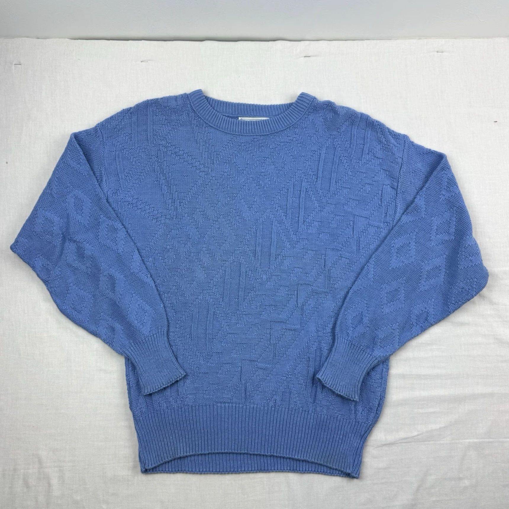 Vintage VINTAGE Le Tigre Sweater Adult Large Blue Knit 100% Cotton 80s 90s Mens Size US L / EU 52-54 / 3 - 2 Thumbnail