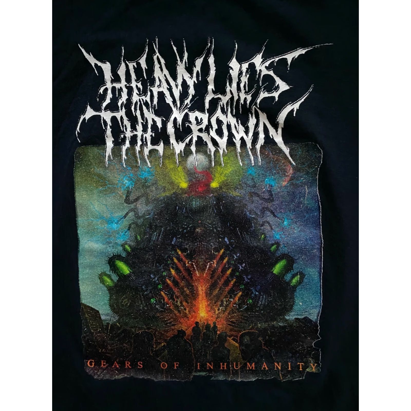 Fruit Of The Loom Gears of Inhumanity Heavy Lies The Crown Black T Shirt Official MH Band Merch L Size US L / EU 52-54 / 3 - 3 Thumbnail