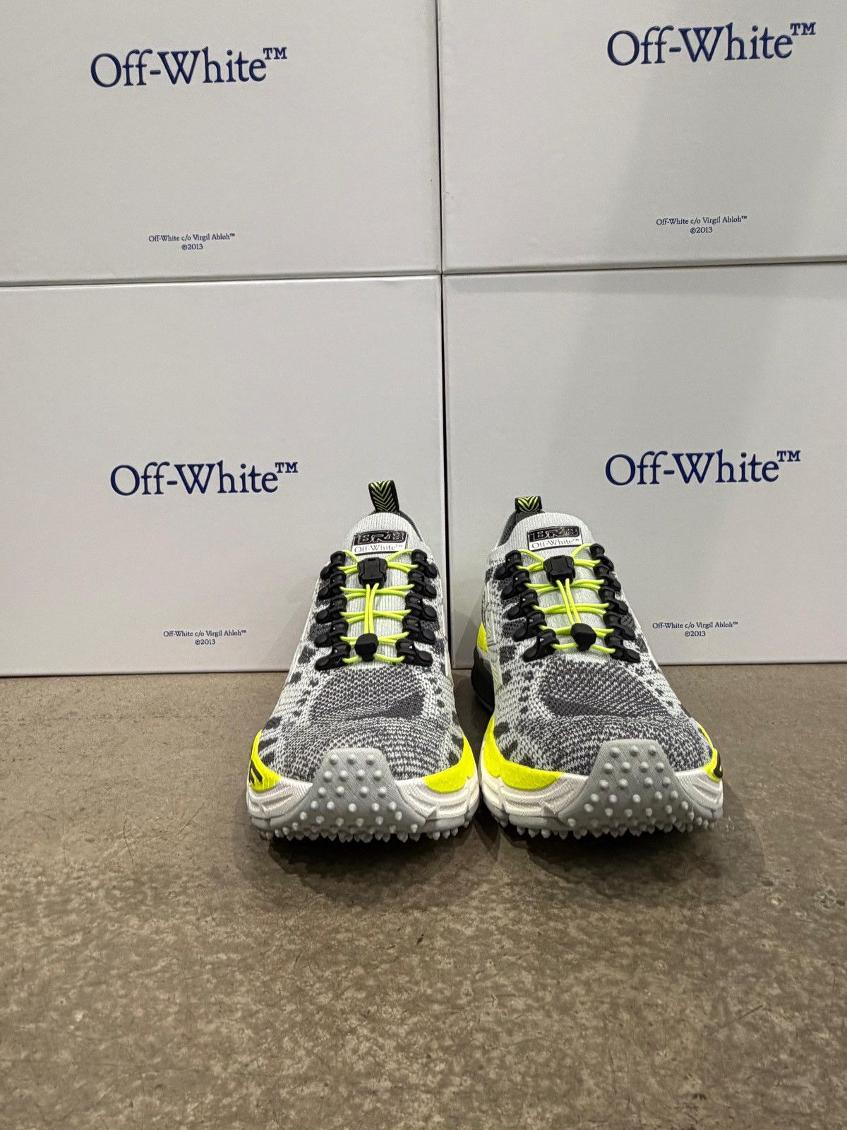 Off-White OFF-WHITE - Be Right Back Knit Light Sneakers Grey Yellow Size US 7 / EU 40 - 3 Thumbnail