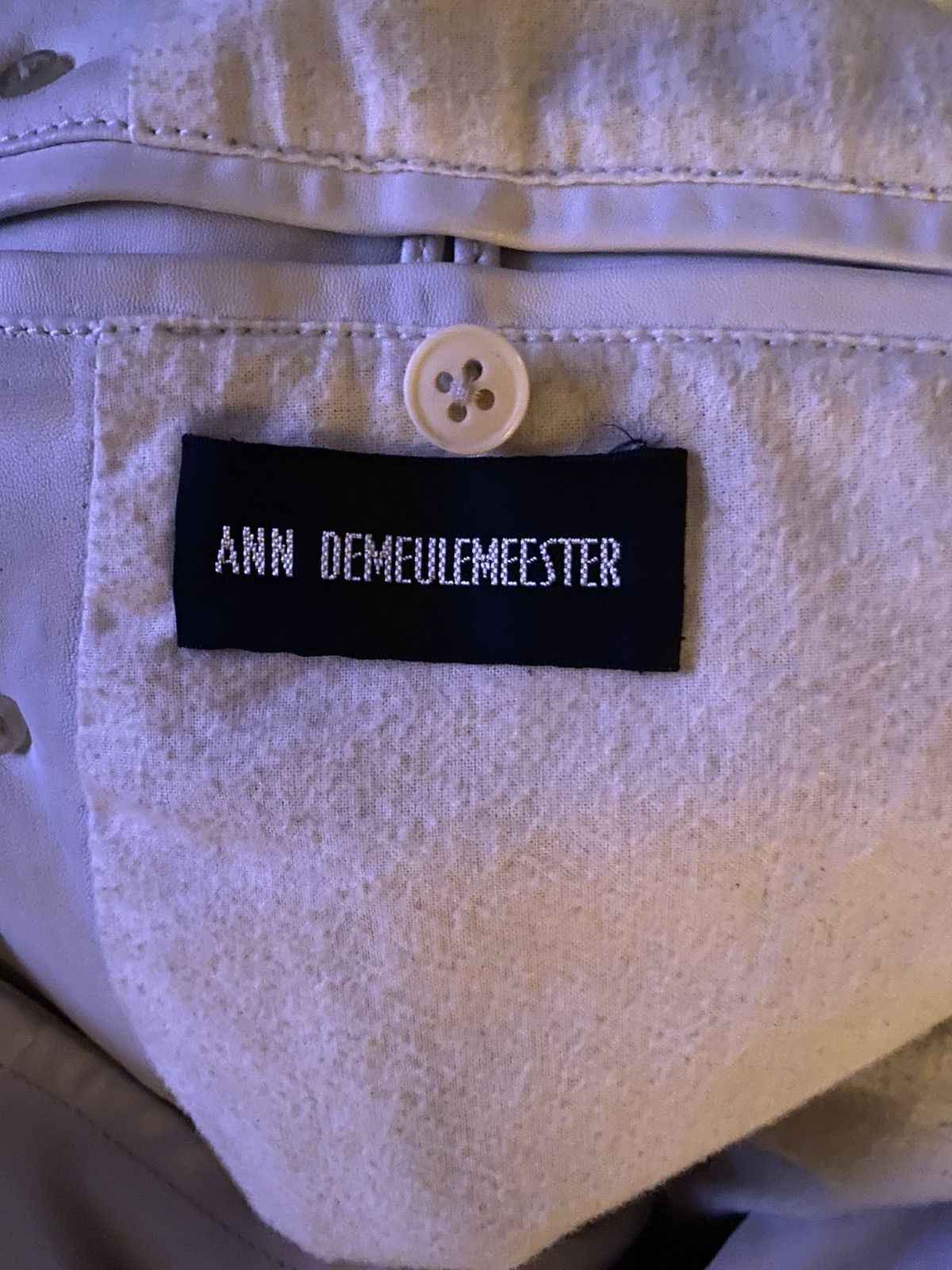Ann Demeulemeester Ann Demeulemeester White Leather Overcoat Size US L / EU 52-54 / 3 - 12 Thumbnail