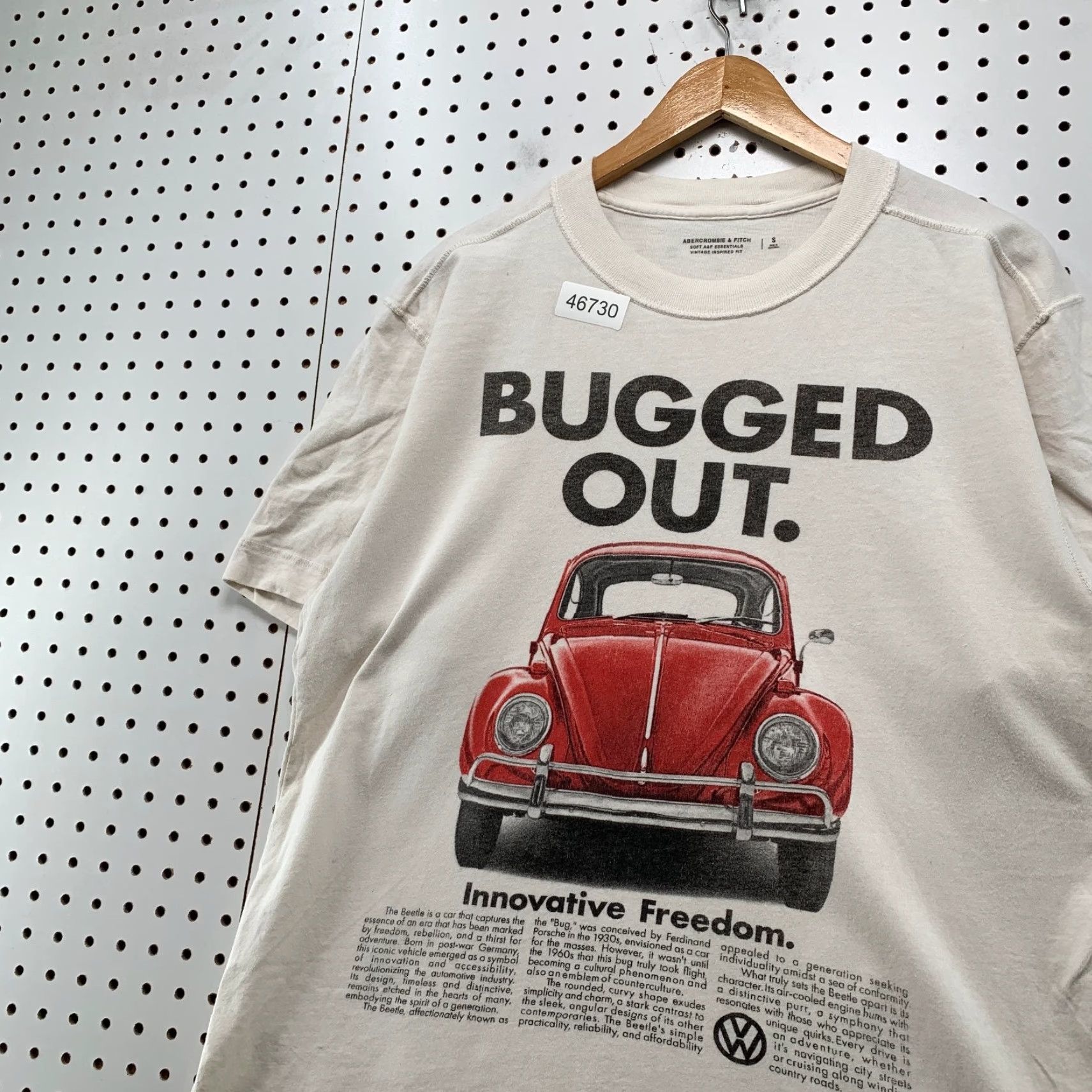 Abercrombie & Fitch Abercrombie & Fitch VW T Shirt Mens Small Beige Volkswagen Bug Car Graphic Size US S / EU 44-46 / 1 - 6 Thumbnail
