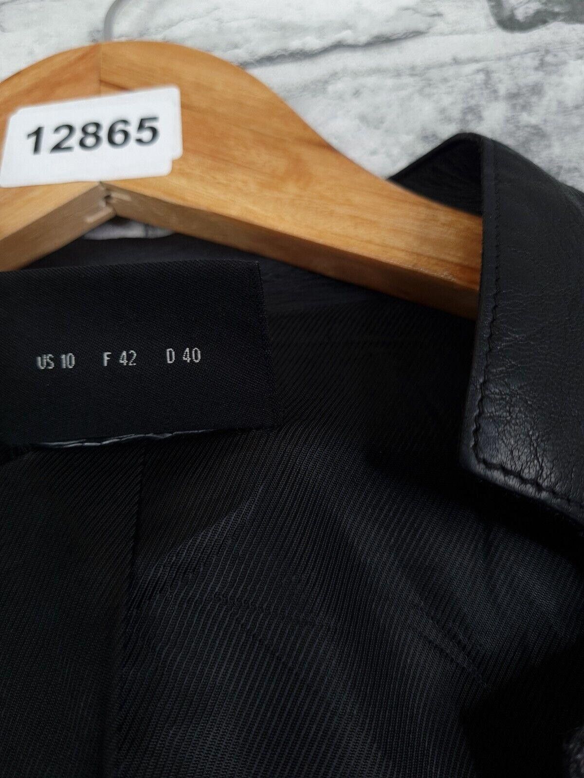 Akris Akris Leather Jacket UK 14 Black Coat Super Soft Size L / US 10 / IT 46 - 8 Thumbnail
