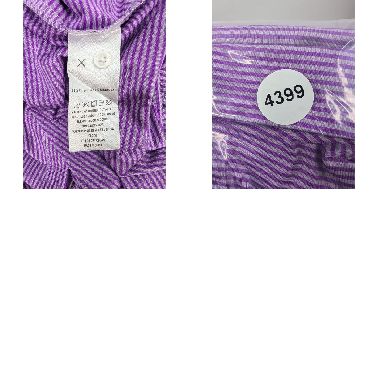 Vintage Michel Rouen Performance Polo Shirt Men XL Purple Stripe Golf Stretch Size US XL / EU 56 / 4 - 8 Thumbnail