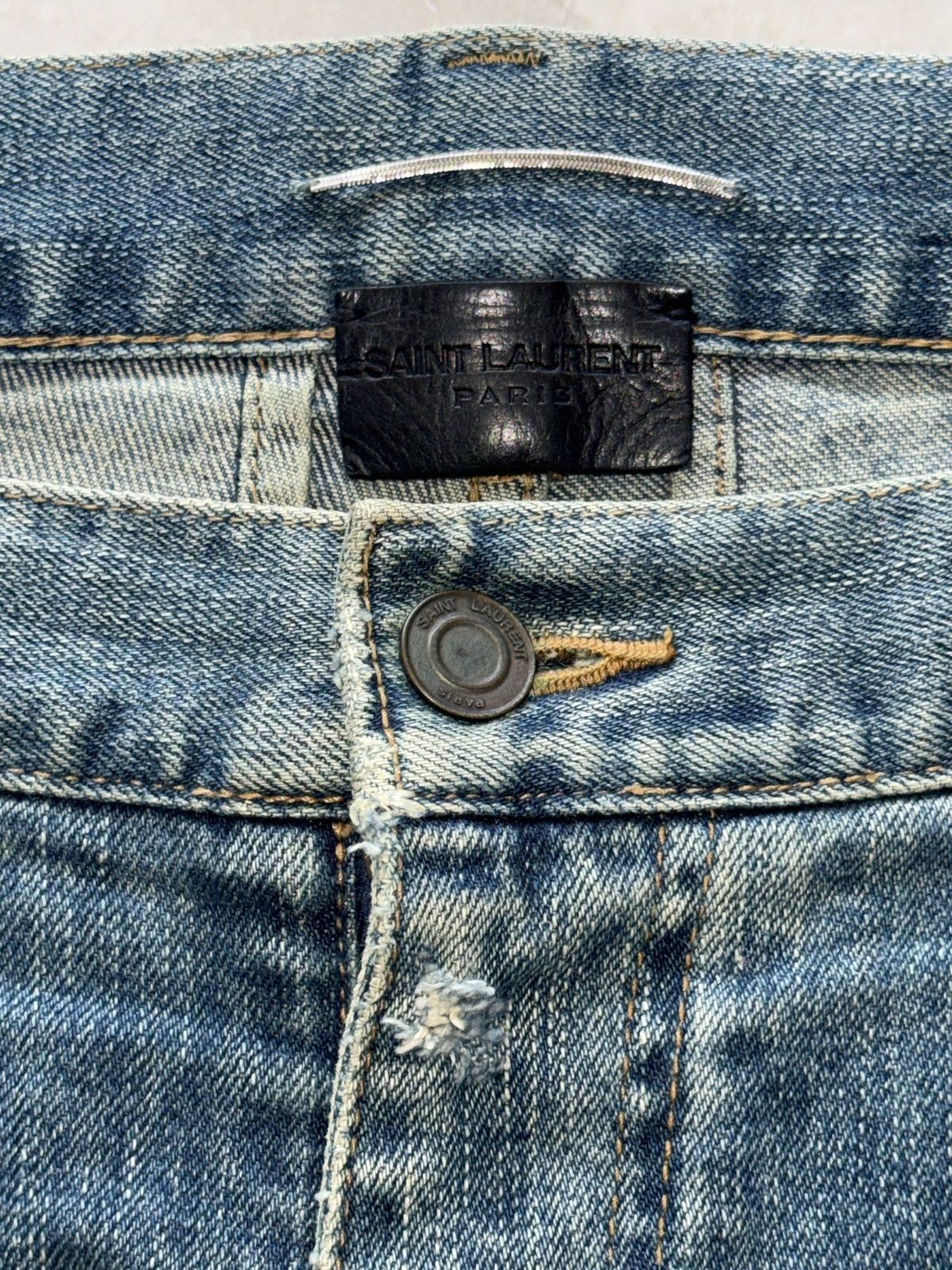 Saint Laurent Paris Timeless Distressed Denim 34 36 (2015 Hedi Slimane Era) Size US 34 / EU 50 - 6 Thumbnail