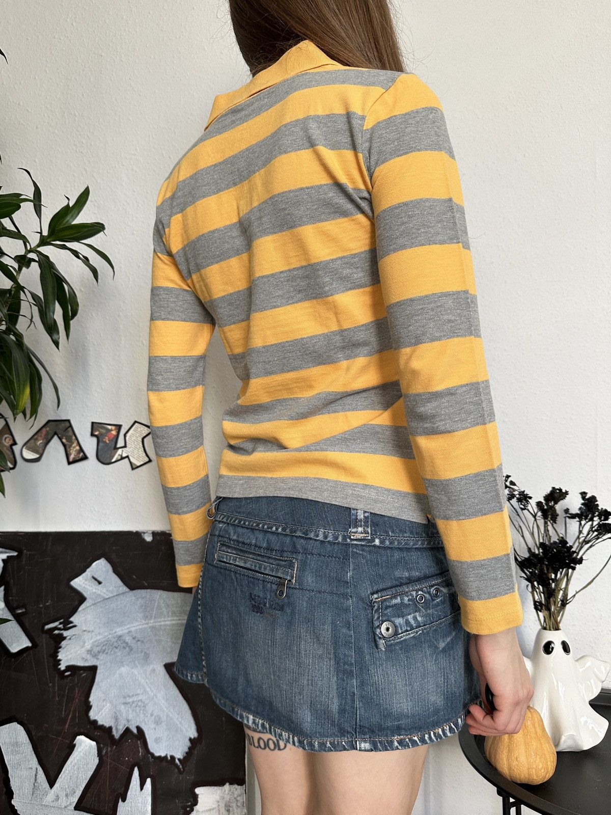 Japanese Brand × Vintage Preppy Cute Skinny Stripes Polo T-shirt 90s Size S / US 4 / IT 40 - 5 Thumbnail