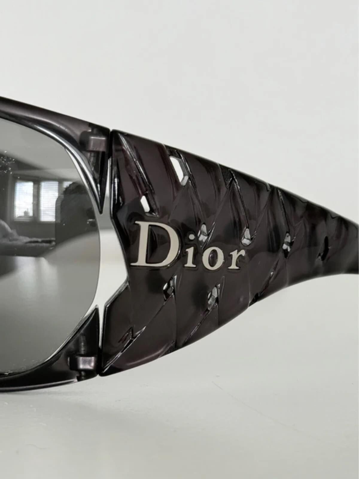 Dior Dior Black Ribbon Shield Sunglasses Size ONE SIZE - 3 Thumbnail