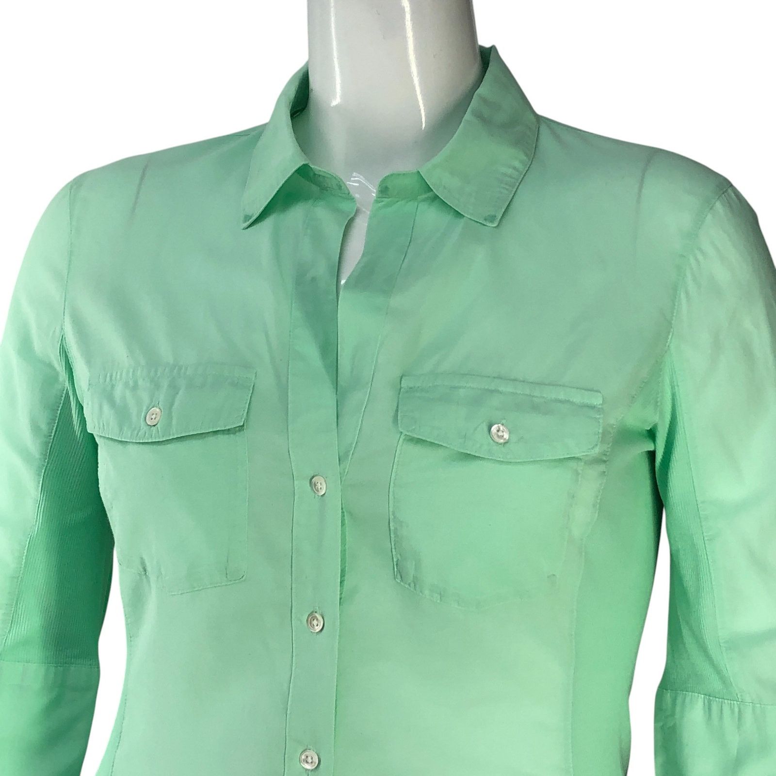 James Perse James Perse Size 3 US L Top 3/4 Sleeve Button Up *BLEMISH Size L / US 10 / IT 46 - 2 Thumbnail