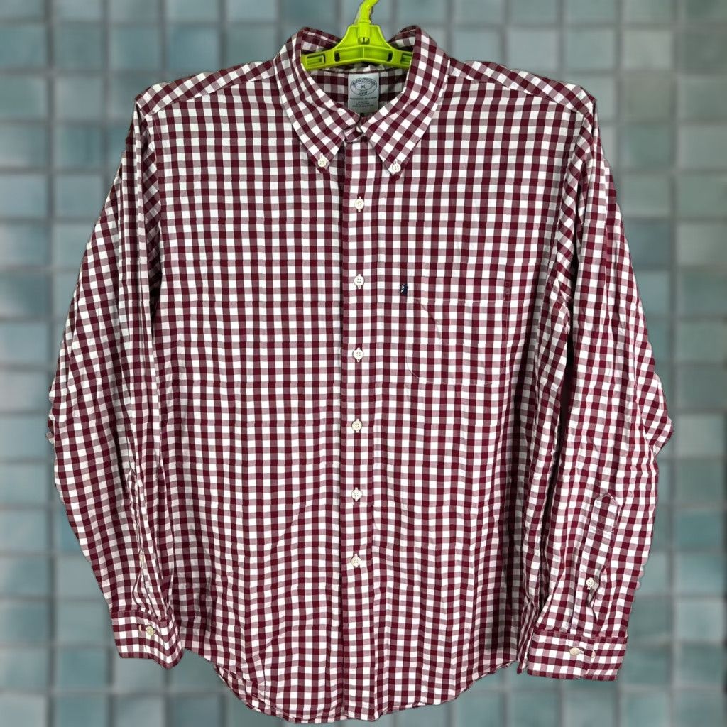 Brooks Brothers Brooks Brothers 346 Slim Fit Button-Down Shirt Mens XL Red Checkered Cotton Slim Shirt Men's Shirt Size US XL / EU 56 / 4 - 1 Thumbnail
