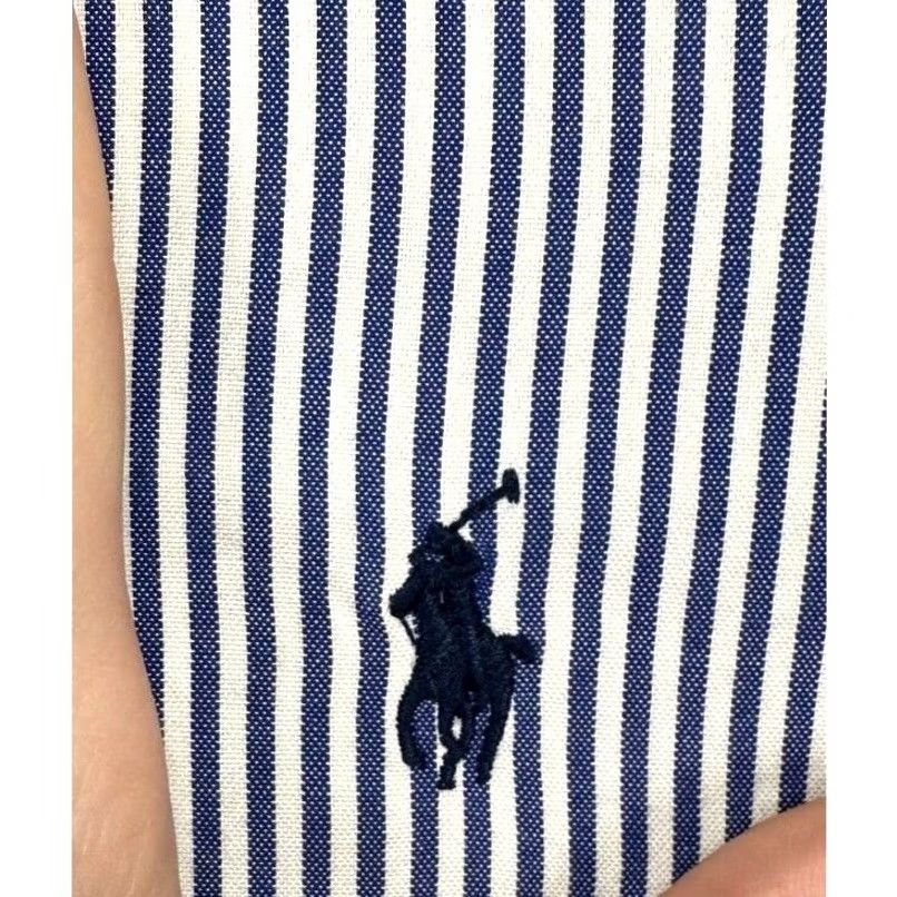 Ralph Lauren Ralph Lauren Shirt Men 17.5 36-37 Blue Pencil Striped Pony Dress Button Up Long Sleeve 100% Cotton Mens Size 48R - 7 Thumbnail
