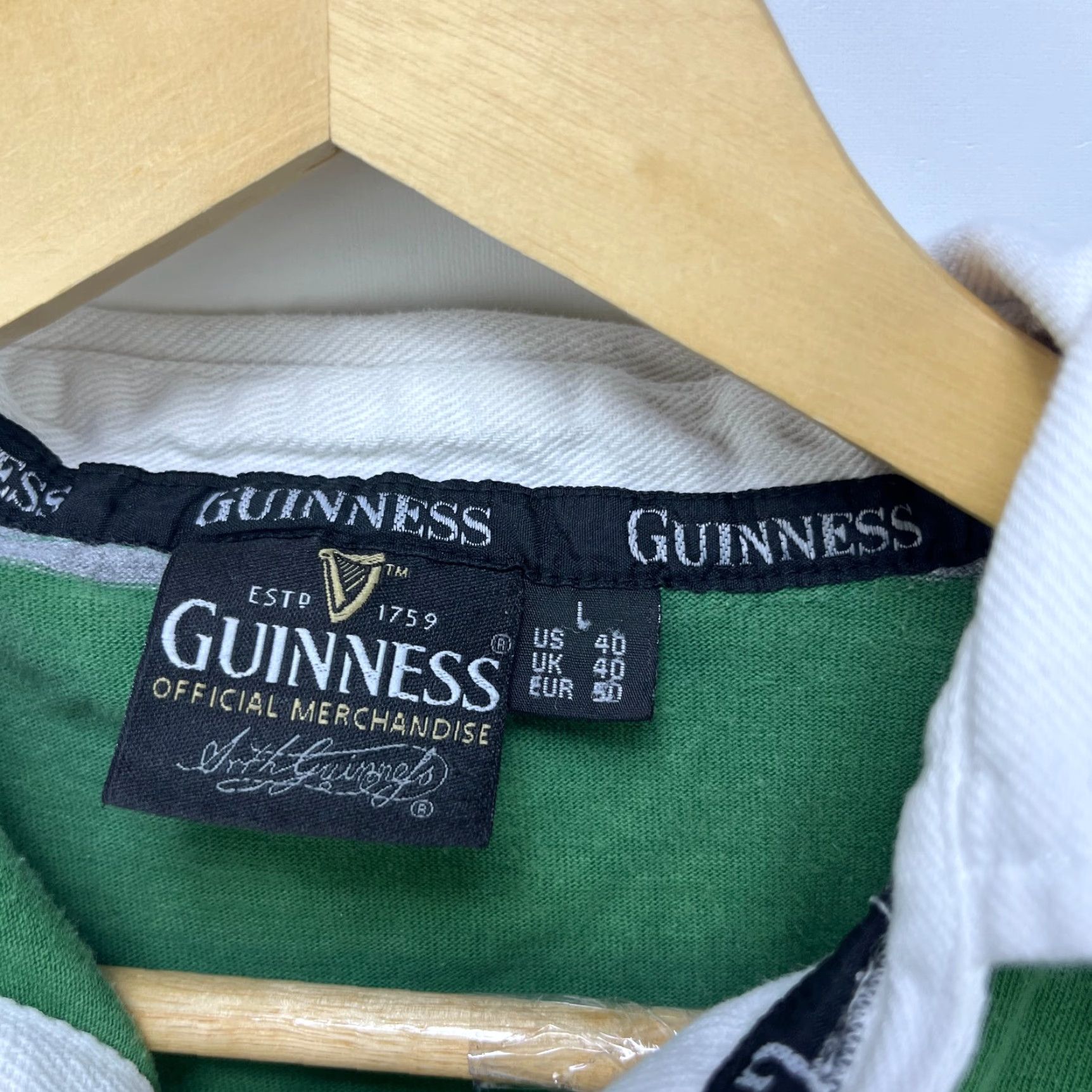 Vintage Vintage Guinness Rugby Polo Long Sleeve Shirt L Gray Crew Neck Mens Shirt Size US L / EU 52-54 / 3 - 4 Thumbnail