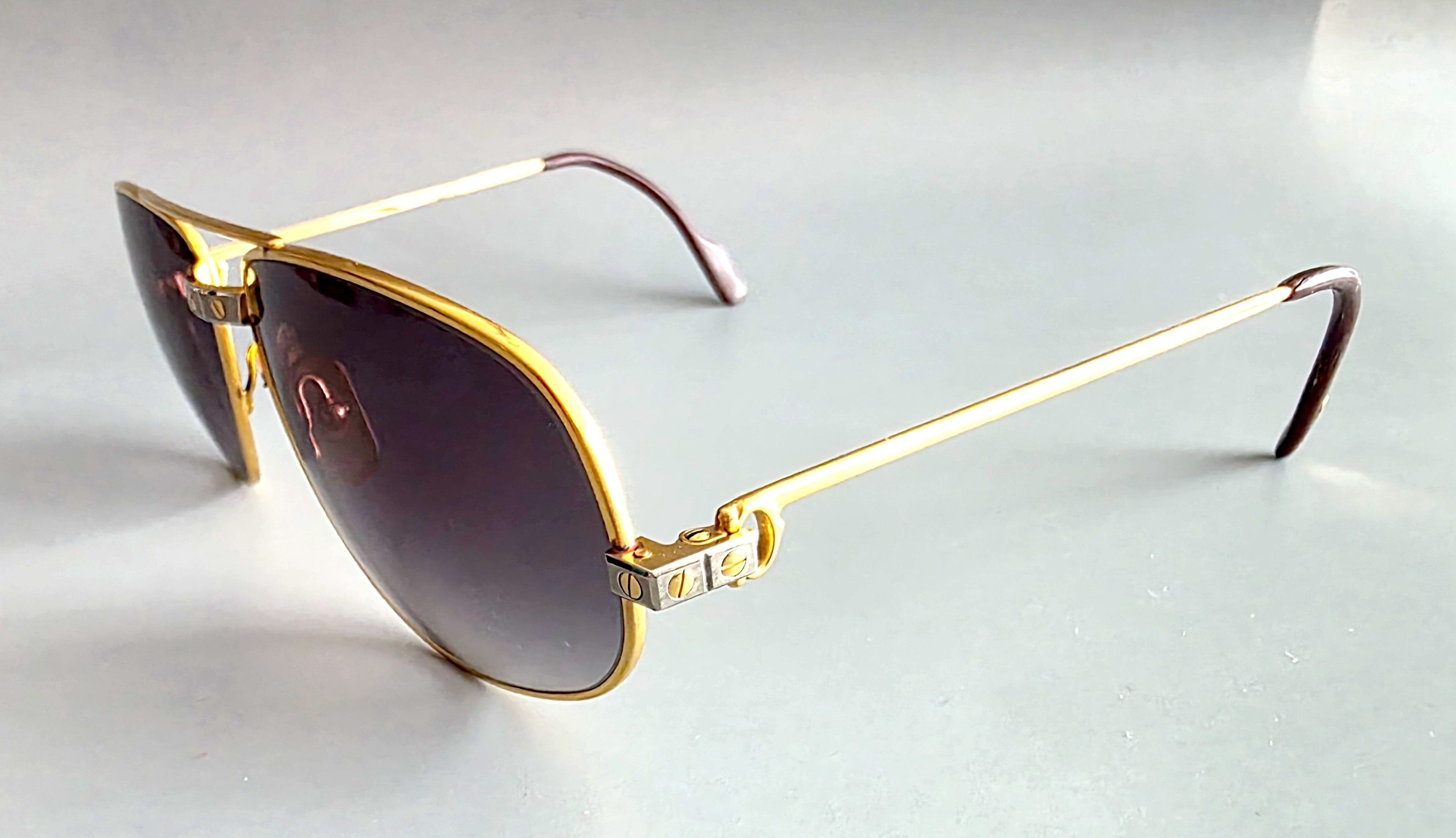 Cartier 🔴 Vintage Cartier Romance Santos Sunglasses Gold Plated Size ONE SIZE - 8 Thumbnail