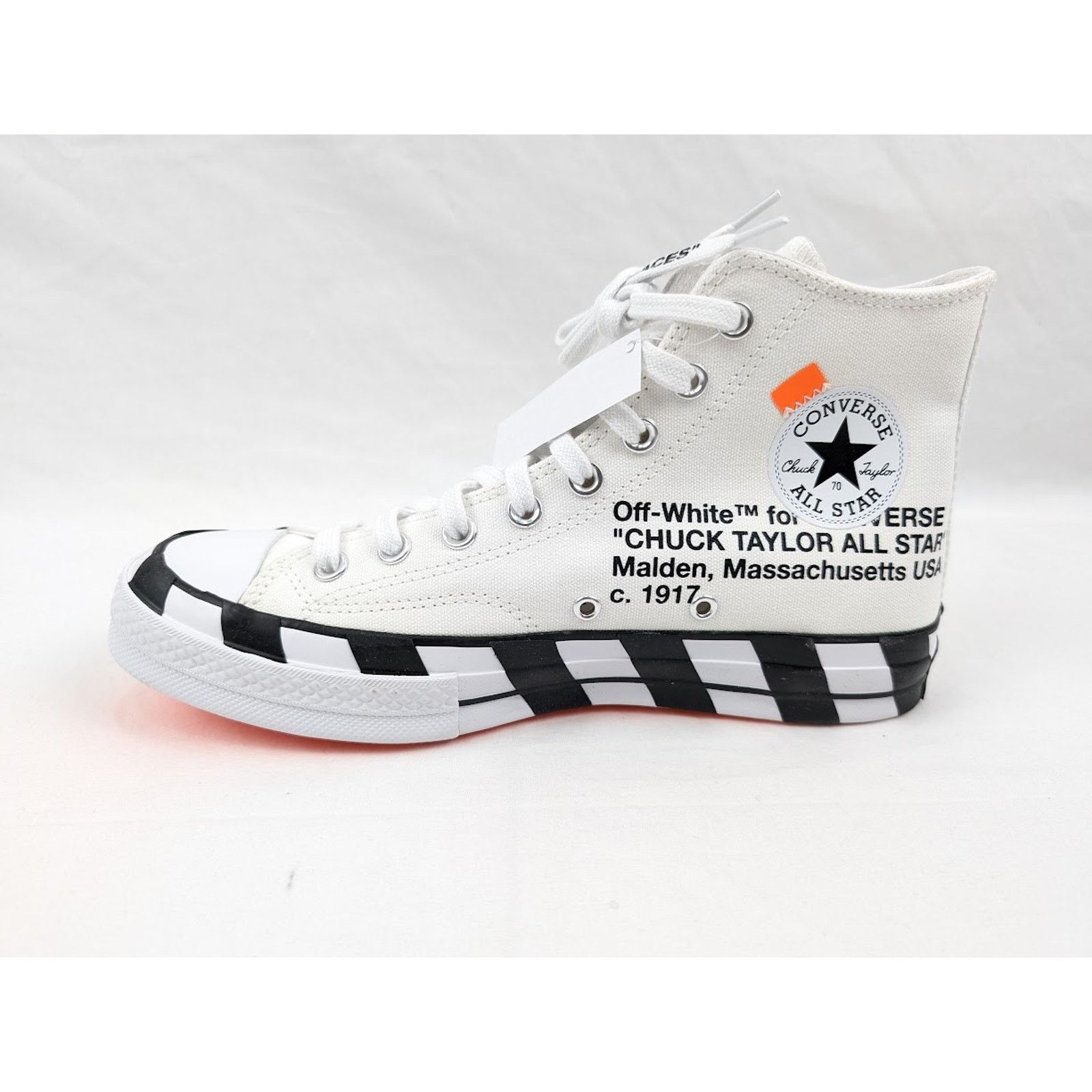 Converse × Off-White o1rshd1 DUP / Unisex Chuck 70 Hi-Top Sneakers in White/Cone Size US 10 / IT 40 - 7 Thumbnail