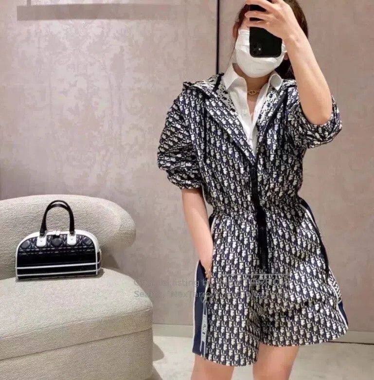 Dior Dior Colour-blocked logo jacquard full-print hooded drawst Size 25" / US 0 / IT 36 - 9 Thumbnail