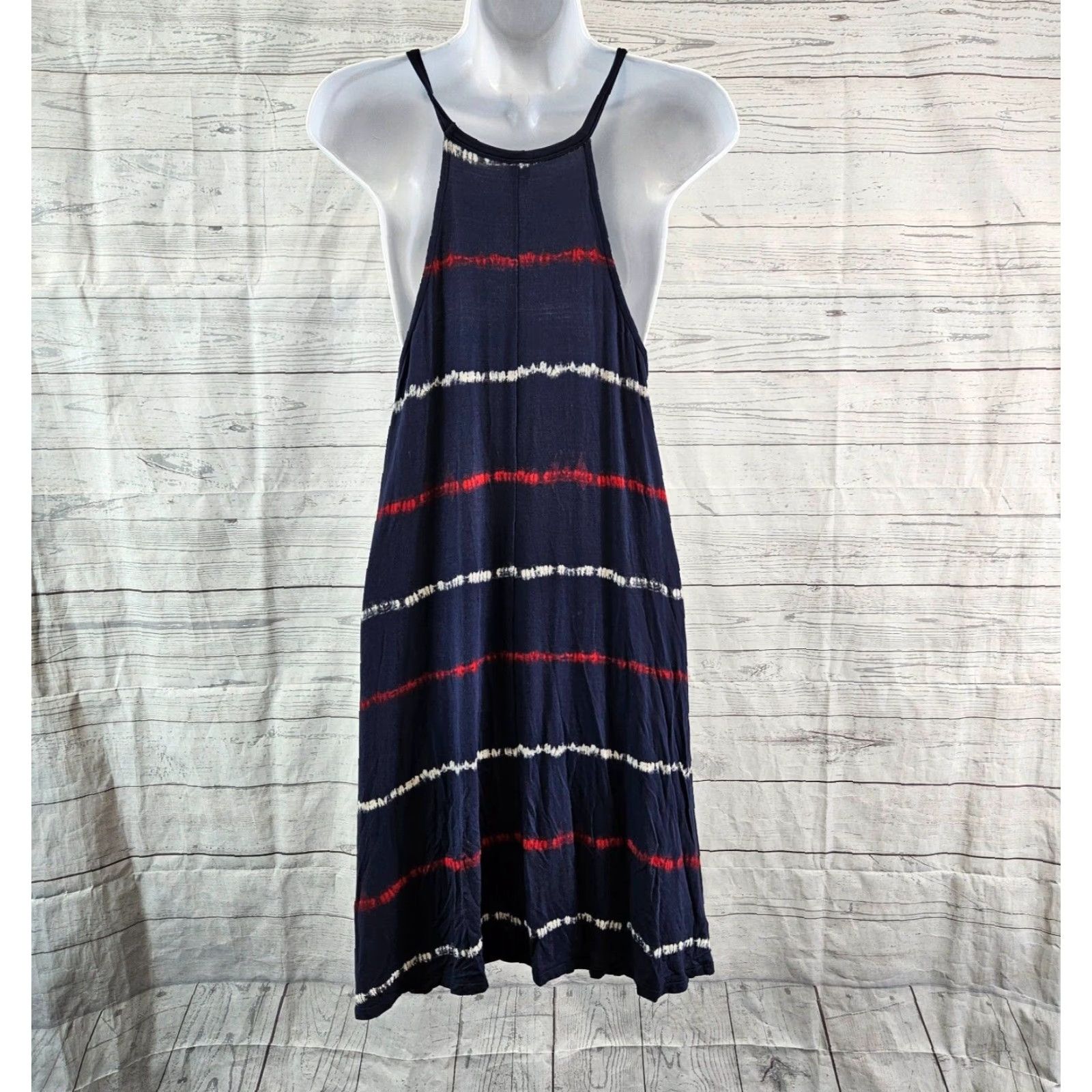 Old Navy Old Navy Womens Dress Sz Small Blue Red Stripe Sleeveless Rayon Blend Size S / US 4 / IT 40 - 4 Thumbnail