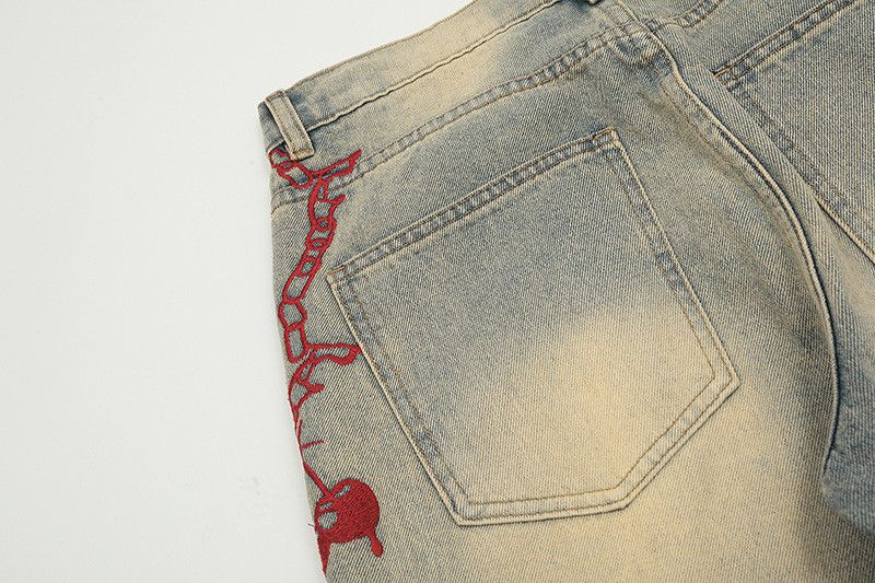 Vintage American retro washed distressed jeans for men Size US 34 / EU 50 - 6 Thumbnail