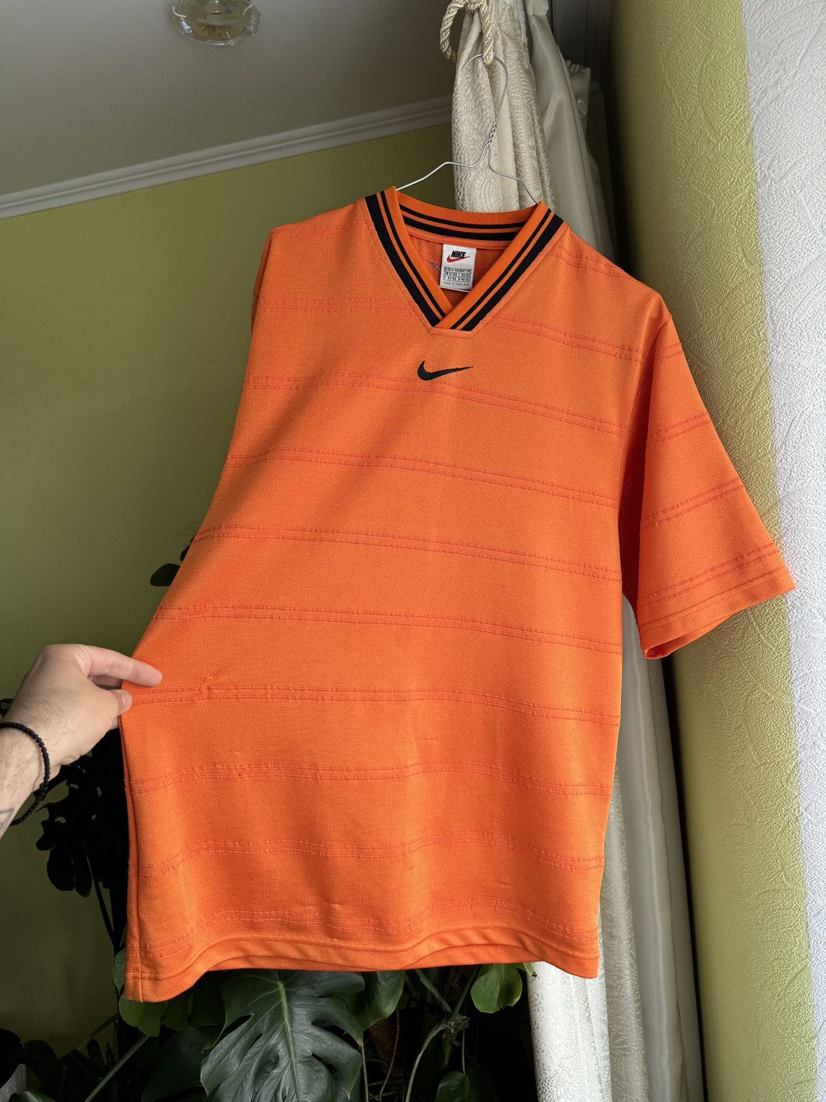 Nike Vintage 90s Nike Center Swoosh Striped Jersey T-Shirt Baggy Size US M / EU 48-50 / 2 - 4 Thumbnail