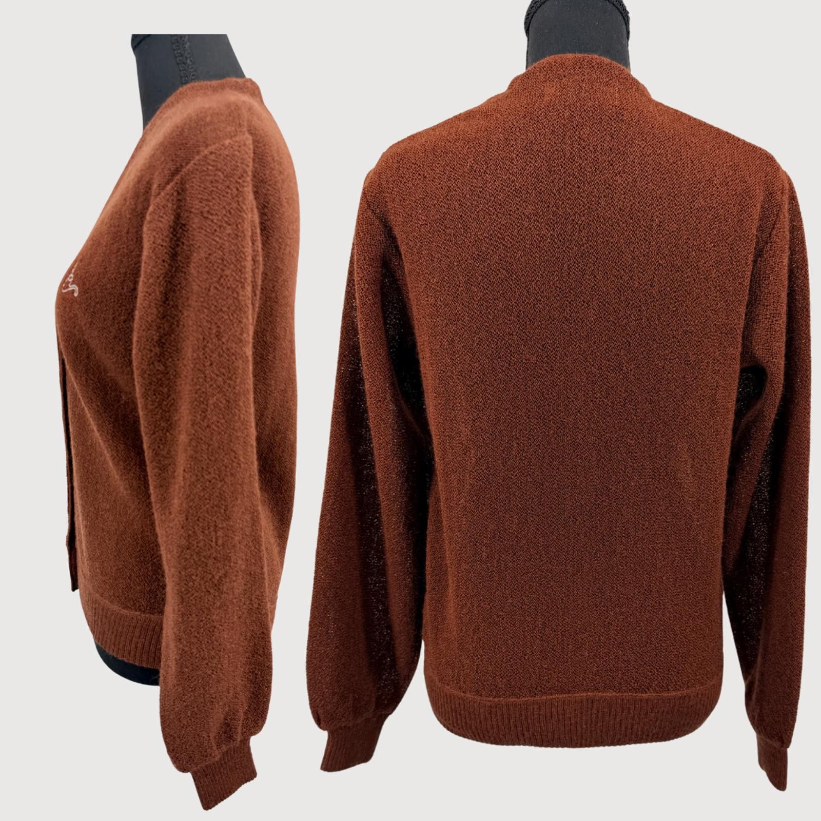 Del Toro Vintage Toroy Mohair Cardigan Brown Wool Knit Size L / US 10 / IT 46 - 5 Thumbnail