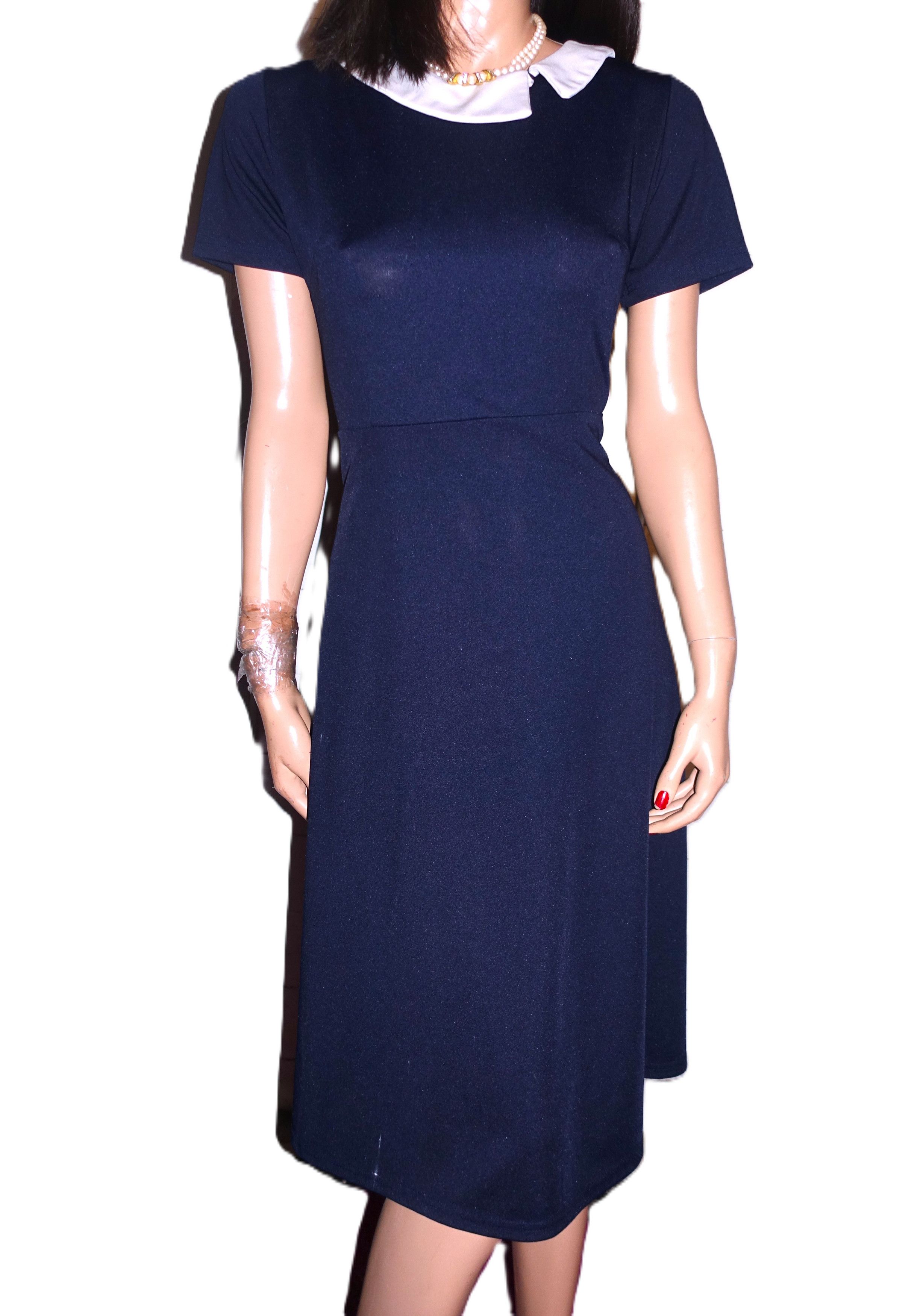 Other Navy Blue White Retro Dress XL Size XL / US 12-14 / IT 48-50 - 7 Thumbnail