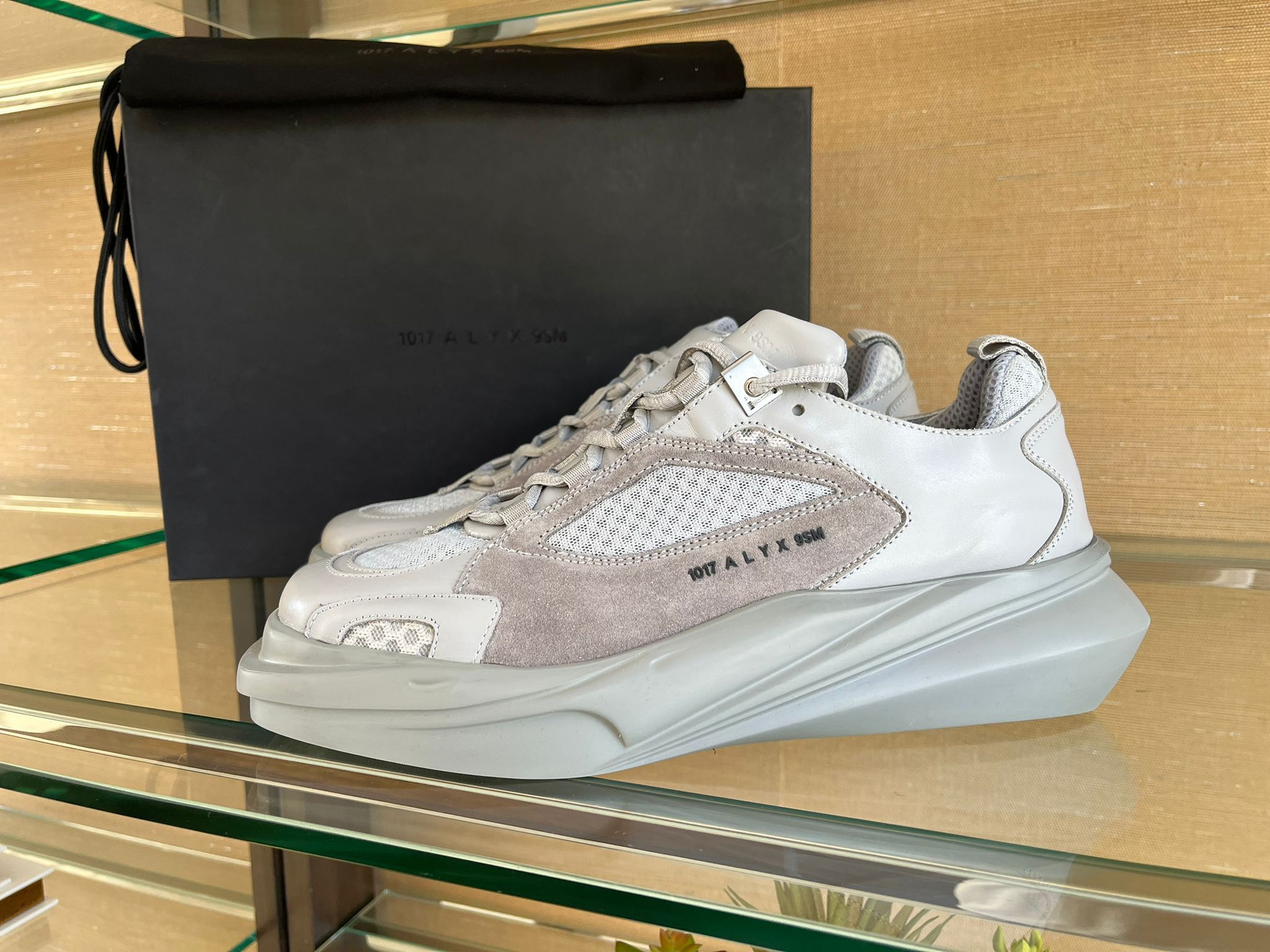image of Alyx Mixed Mono Hiking Sneakers In Grey, Men's (Size 11)