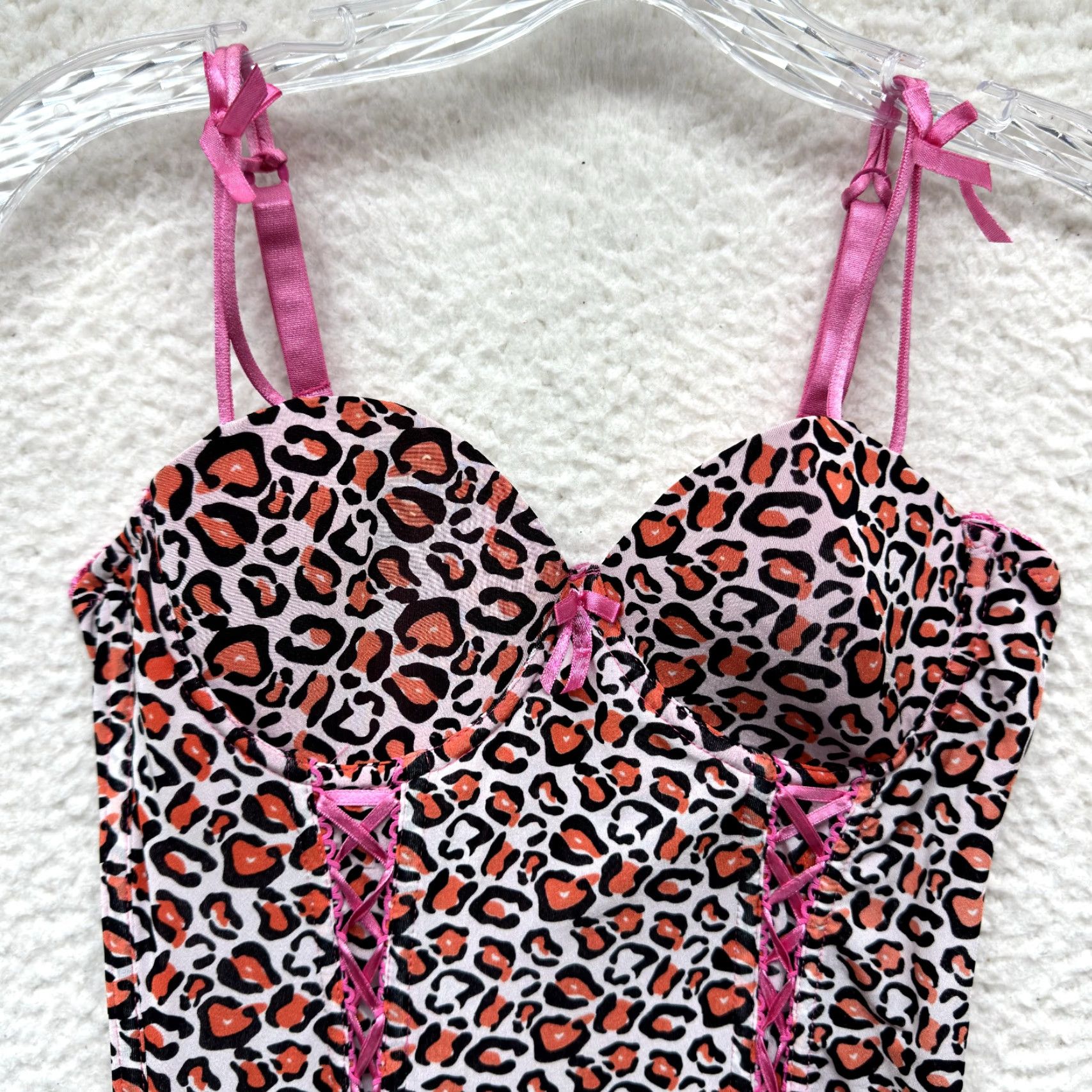 Vintage VINTAGE Y2K Corset Bustier Top Pink Leopard Cheetah Animal Print Boned Coquette Fairy Womens SXS Size S / US 4 / IT 40 - 3 Thumbnail