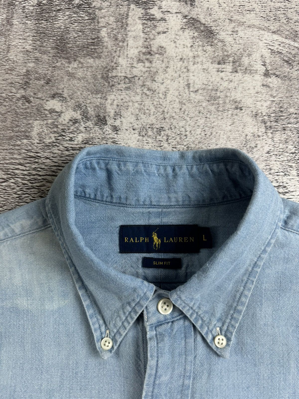 Polo Ralph Lauren Polo Ralph Lauren Denim Jeans Blank Button Shirt T Shirt Size US L / EU 52-54 / 3 - 12 Thumbnail