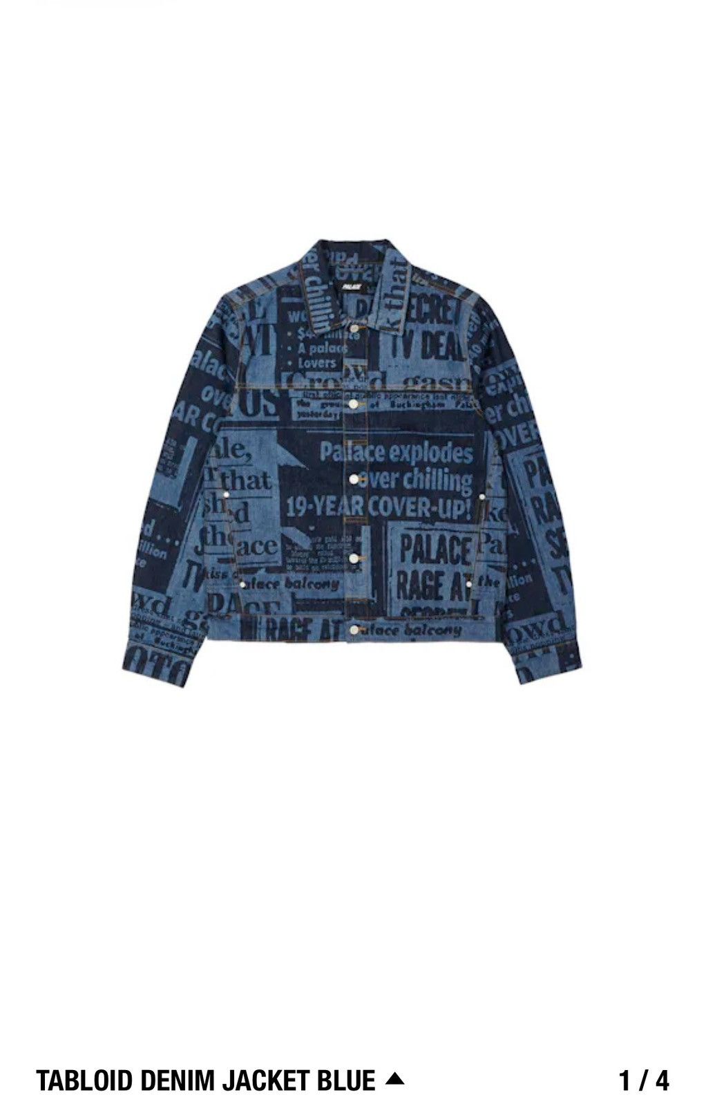 Palace Palace Tabloid Denim Jacket Size US M / EU 48-50 / 2 - 6 Thumbnail