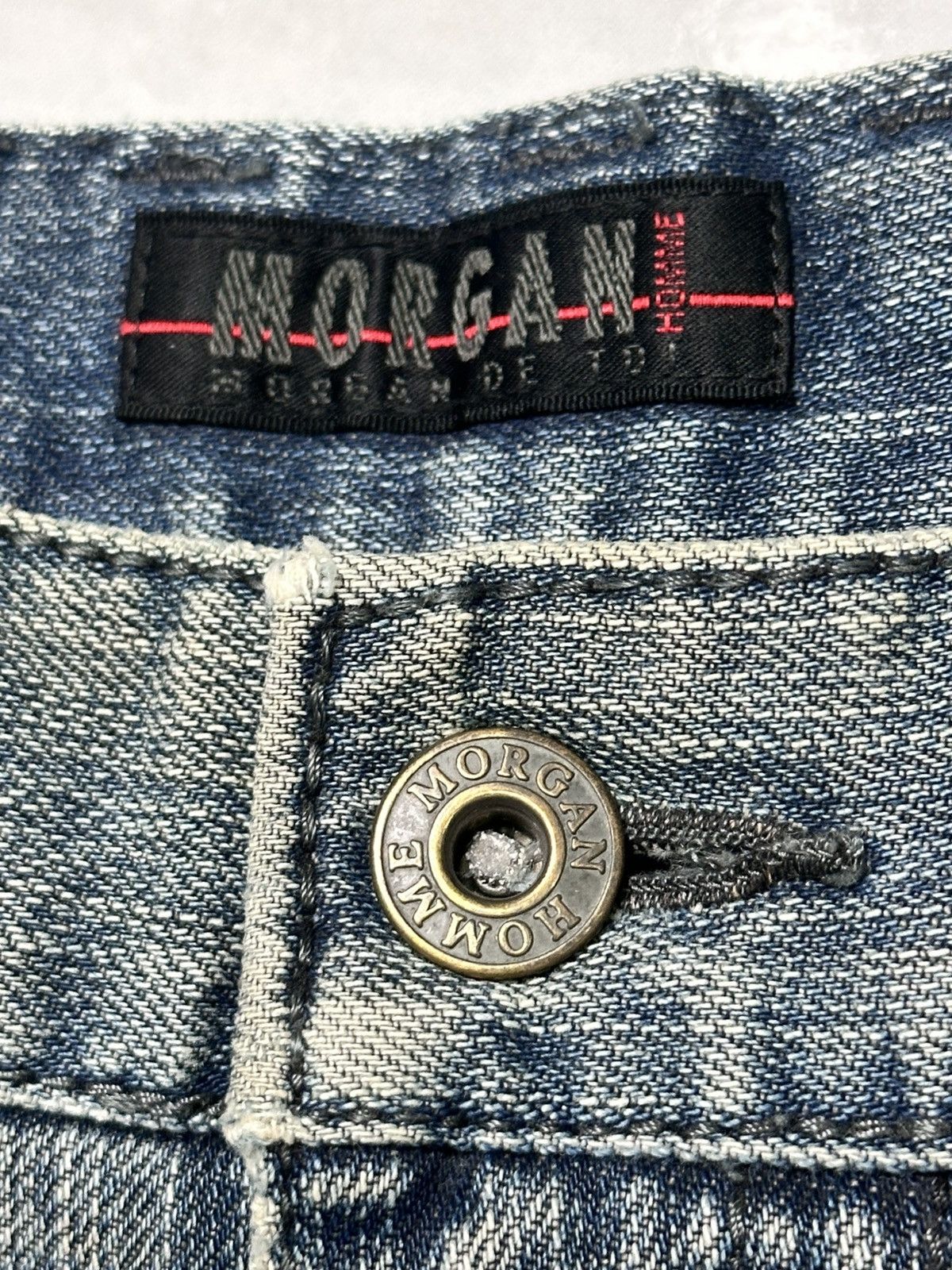 Morgan De Toi Morgan Homme Vintage Y2K Rare Drop Flare V Design & Faded Size US 32 / EU 48 - 8 Thumbnail