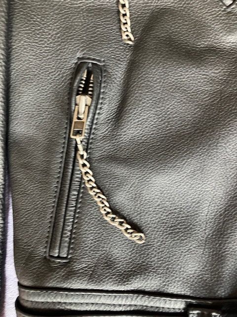 Unique flame embroidered leather Perfecto