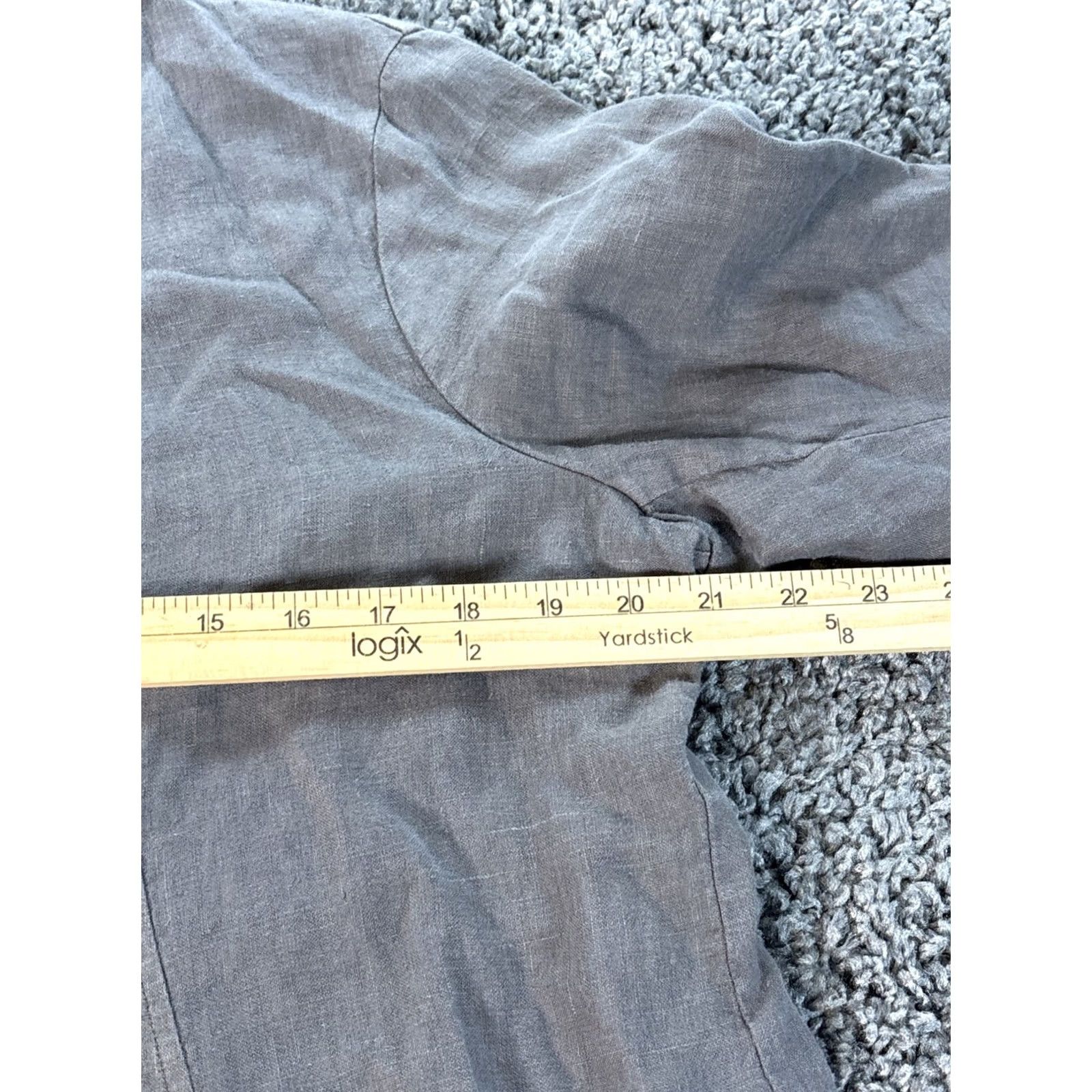 Vintage Grizas Dress Shirt Tunic A-Line Linen 100% Gray Pocket Long Sleeve Midi Size L Womens Size L / US 10 / IT 46 - 3 Thumbnail