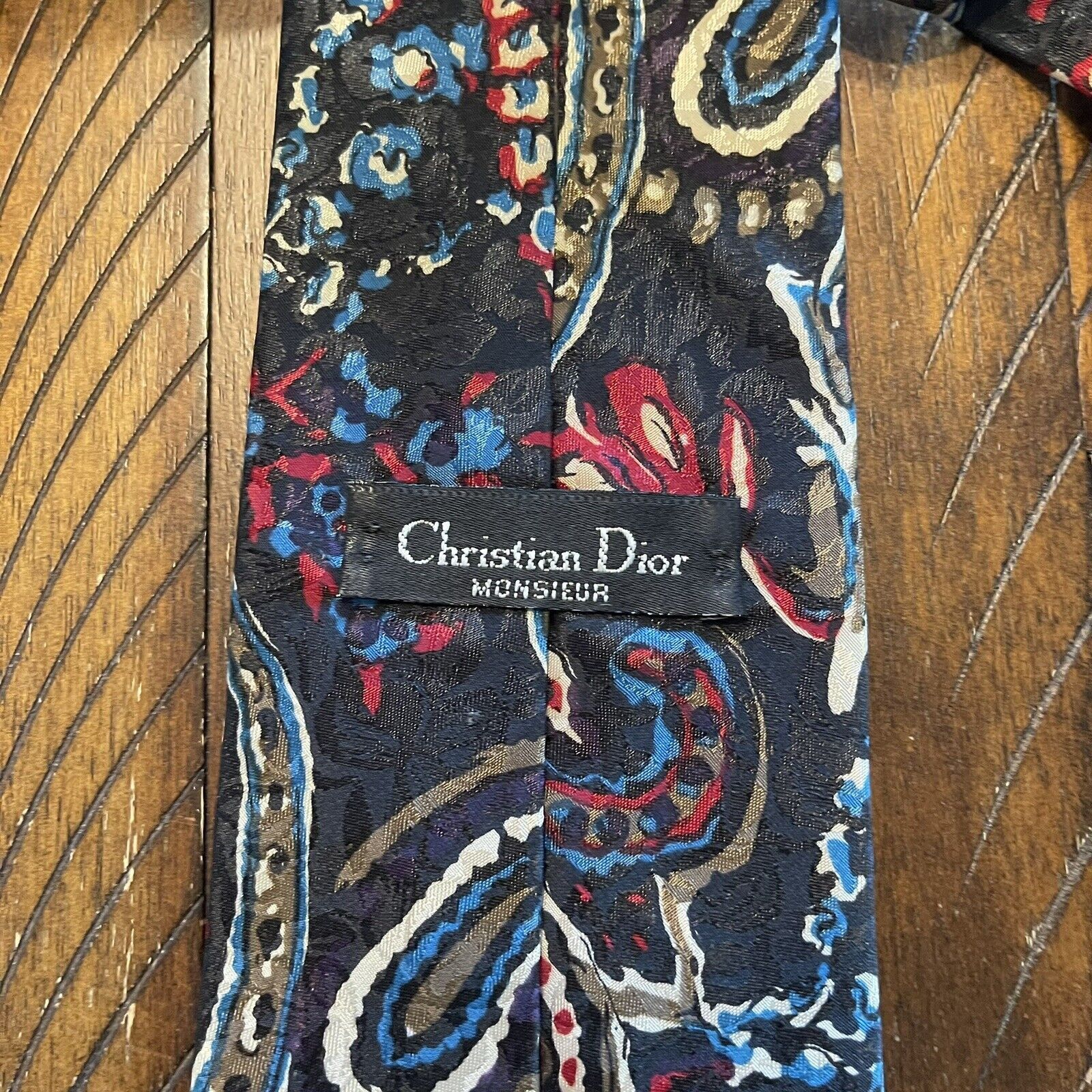 Dior Vtg Christian Dior Monsieur Abstract Paisley Print 54" 3.75" Size ONE SIZE - 5 Thumbnail