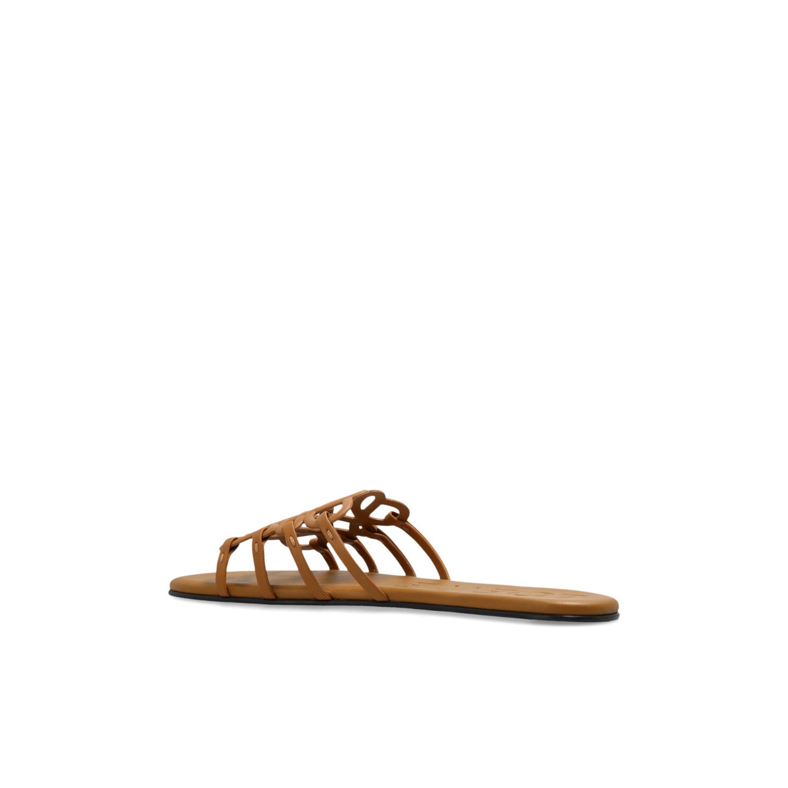 Loewe LOEWE Anagram Petal Brown Leather Slides New & Authentic (Wo Size US 9 / IT 39 - 3 Thumbnail